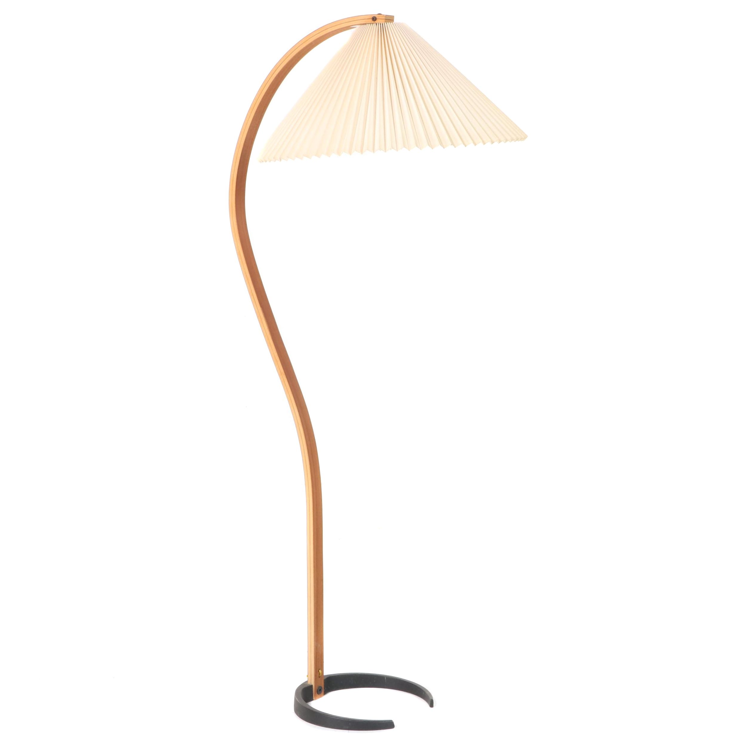 Mads Caprani for Caprani Light Teak & Beech Plywood & Enameled Steel Floor Lamp