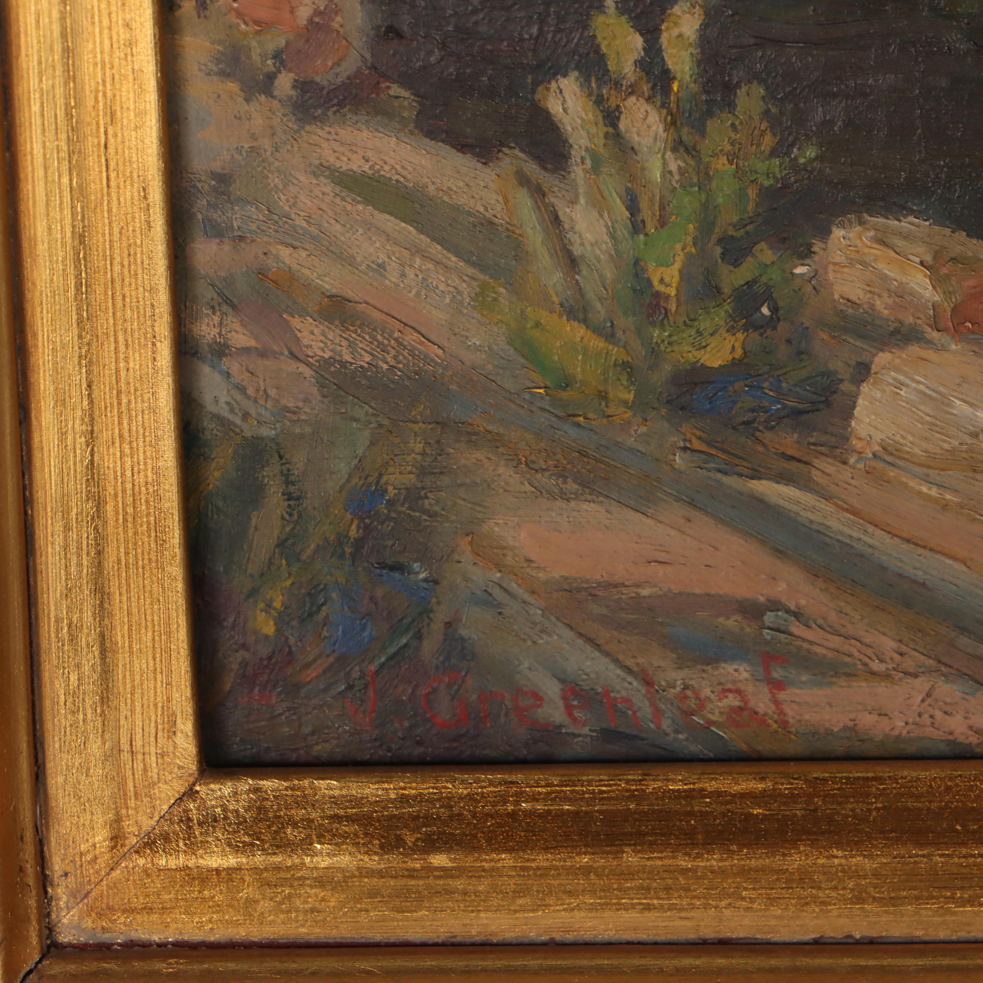 Jacob Greenleaf Oil Painting "Rockport Query," Early 20th Century