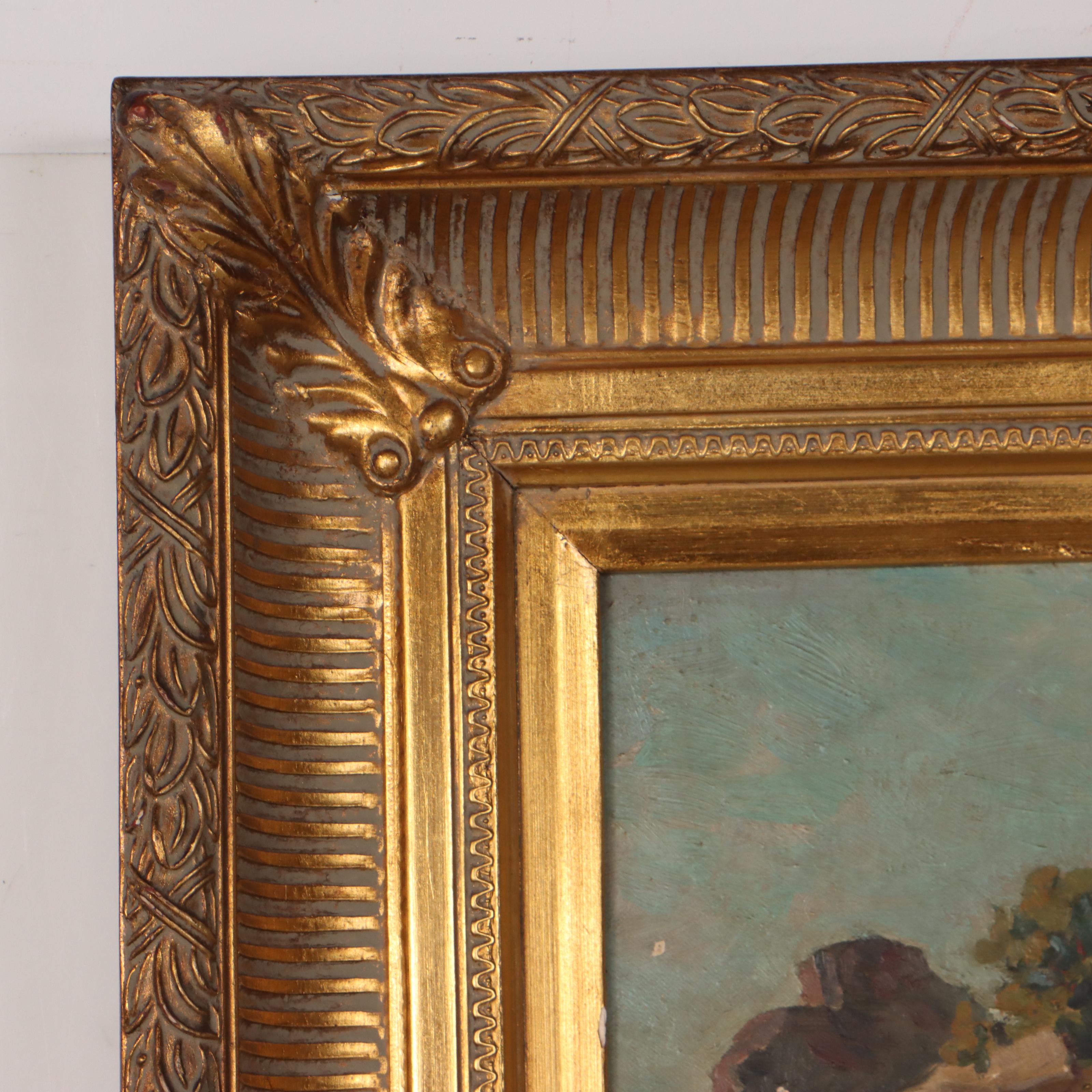 Jacob Greenleaf Oil Painting "Rockport Query," Early 20th Century