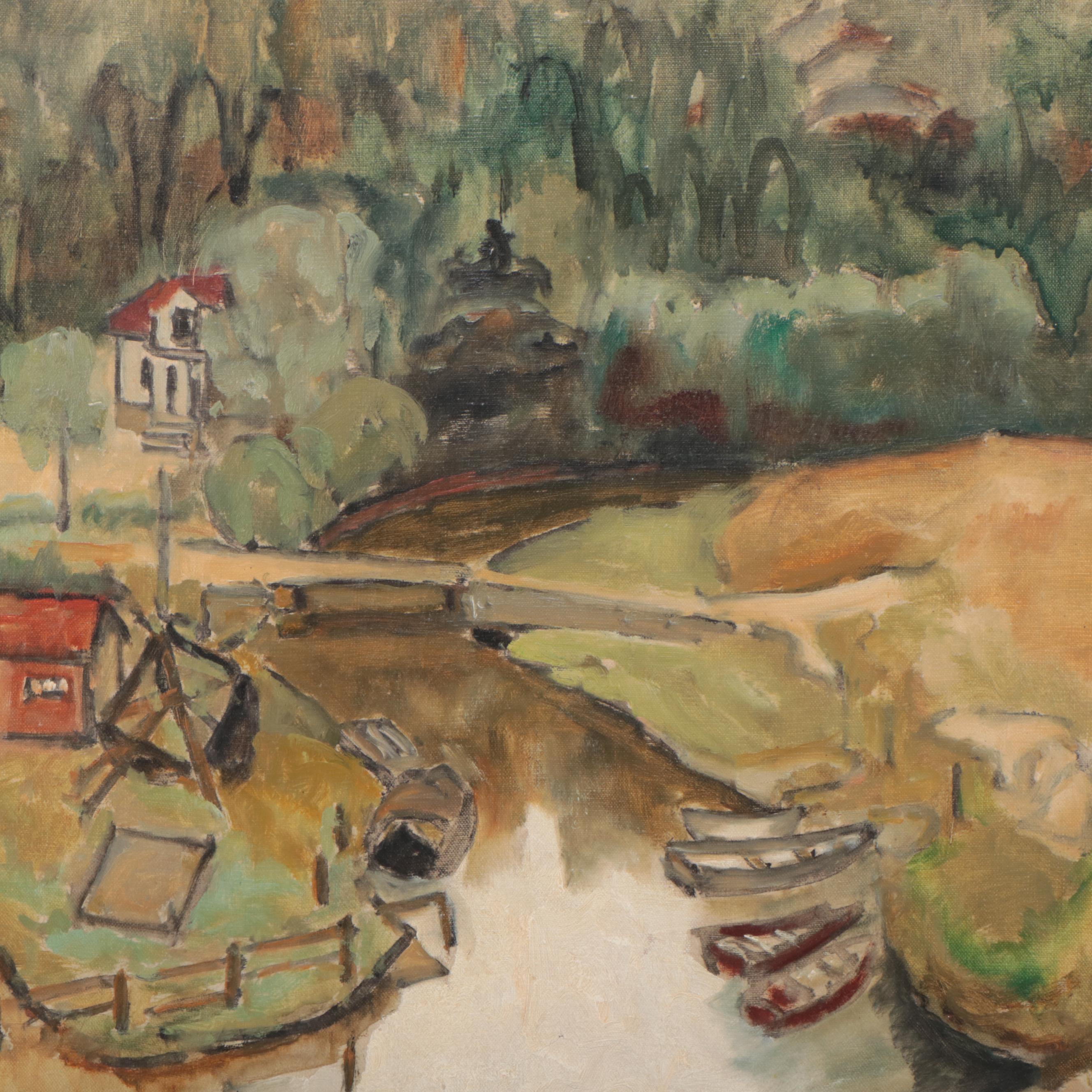 Julie de Holmberg Krohn Landscape Oil Painting