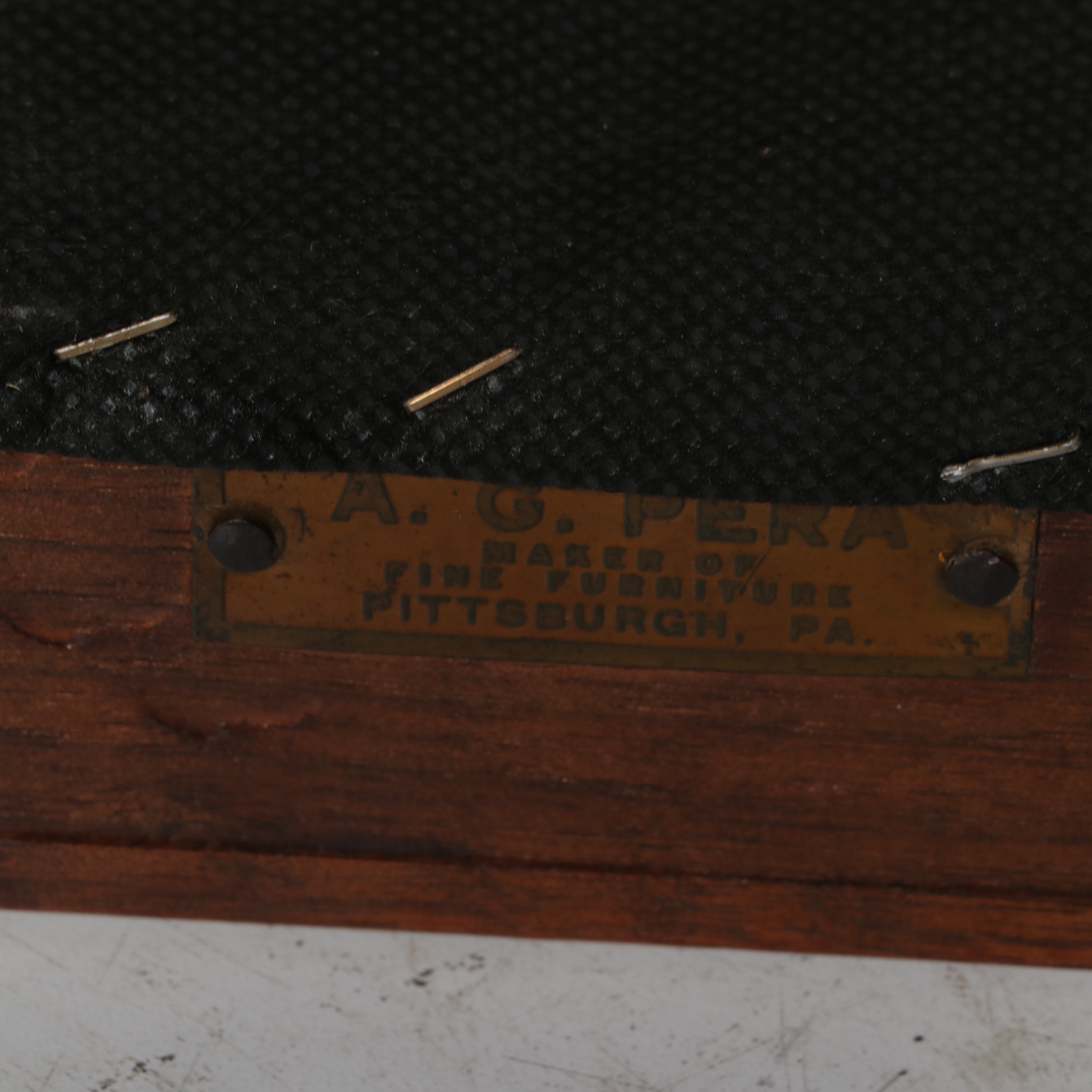 A.G. Pera of Pittsburgh Queen Anne Style Mahogany and Custom-Upholstered Stool