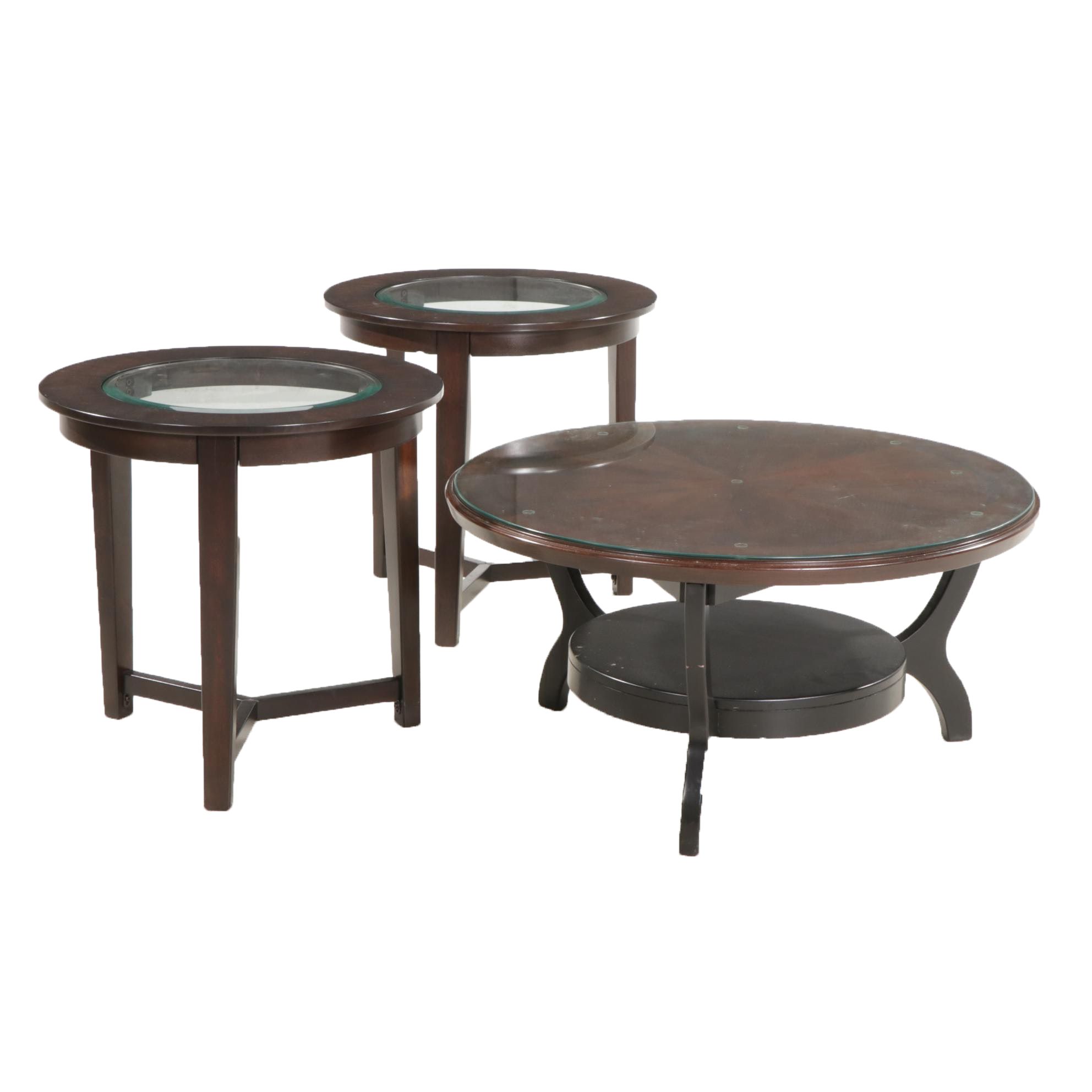 Ashley Furniture "Ashburn" Two-Tone Cocktail Table with "Glen" End Tables