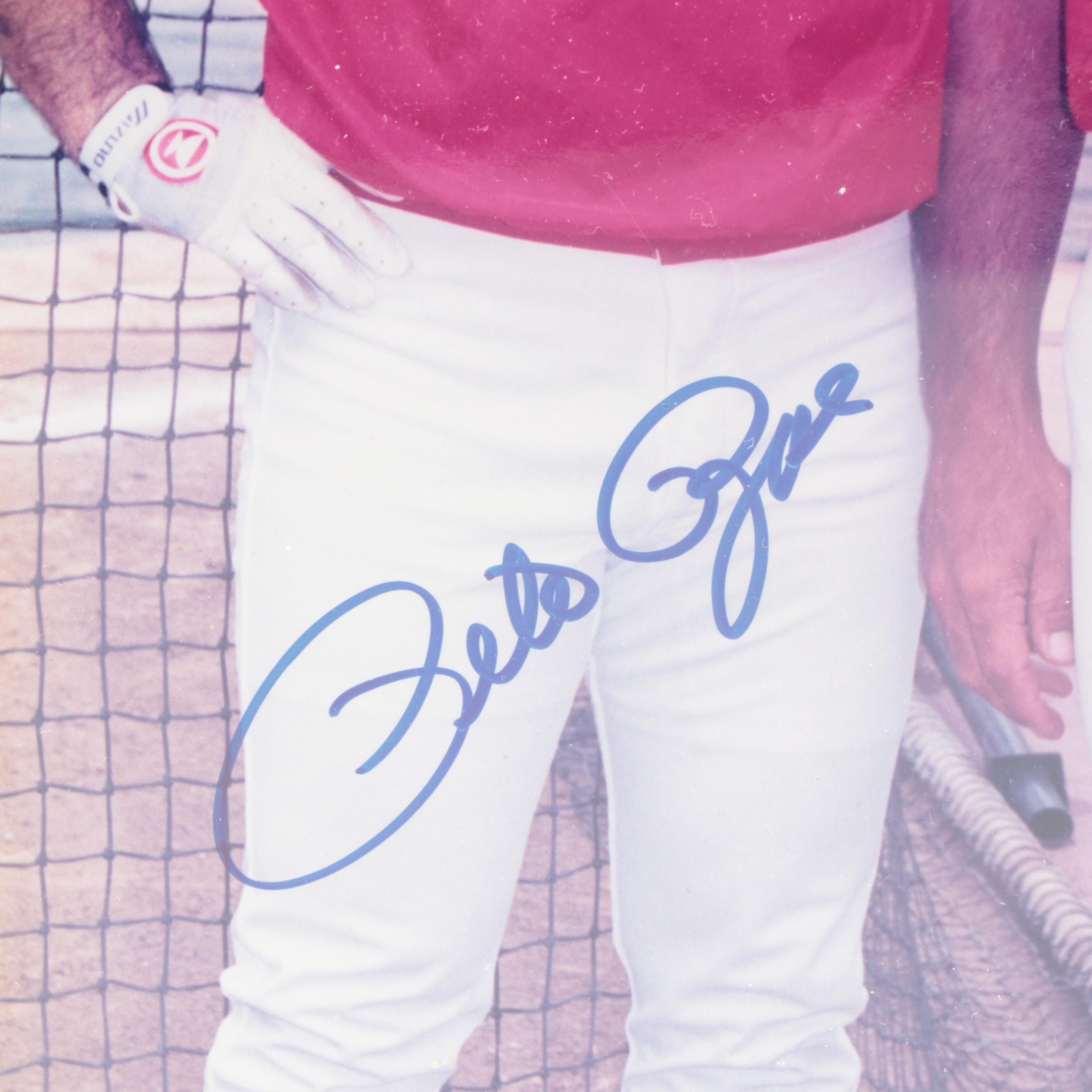 Cincinnati Reds Pete Rose, Johnny Bench Signed Plaque