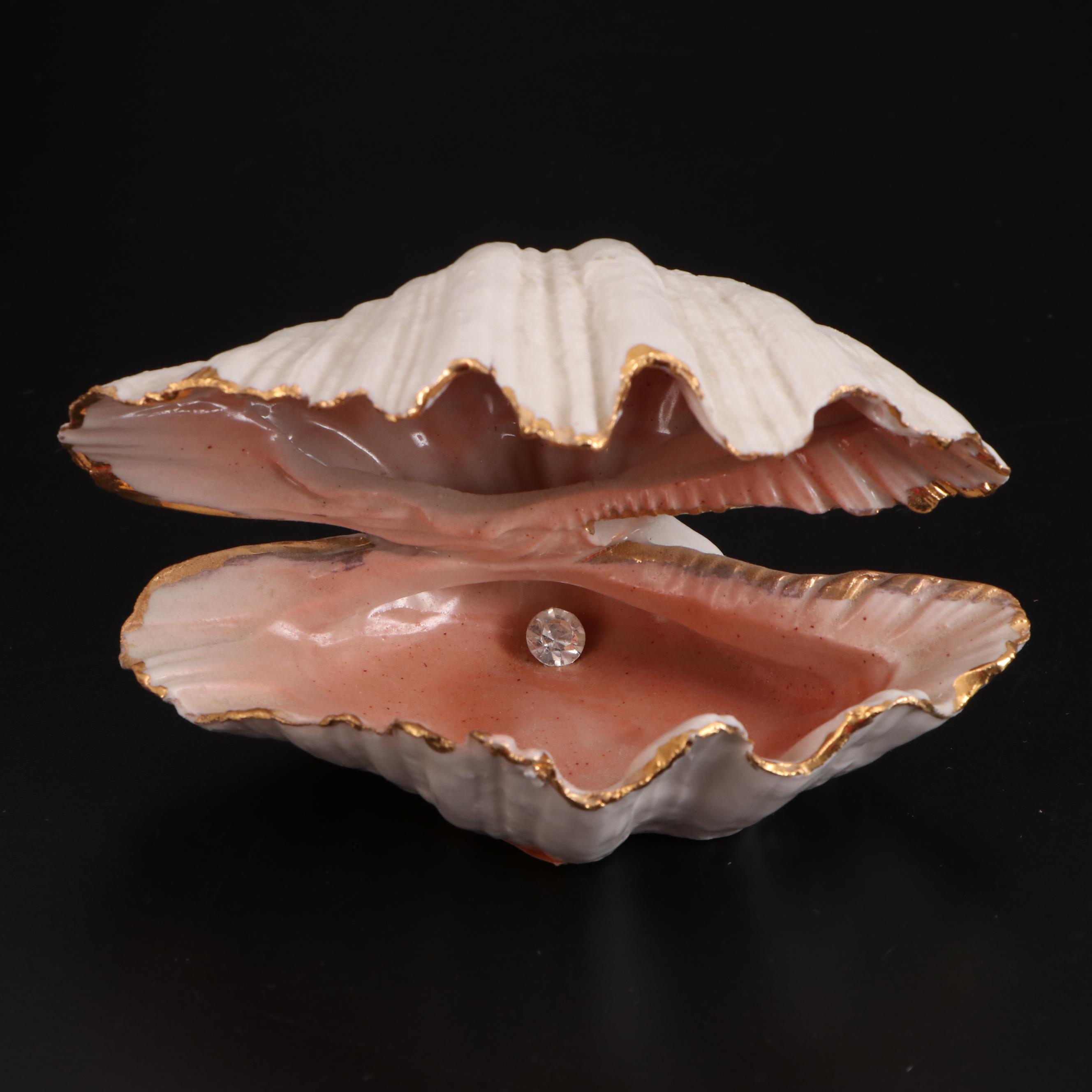 Clear Glass Vases with Sea Urchins and Other Seashells