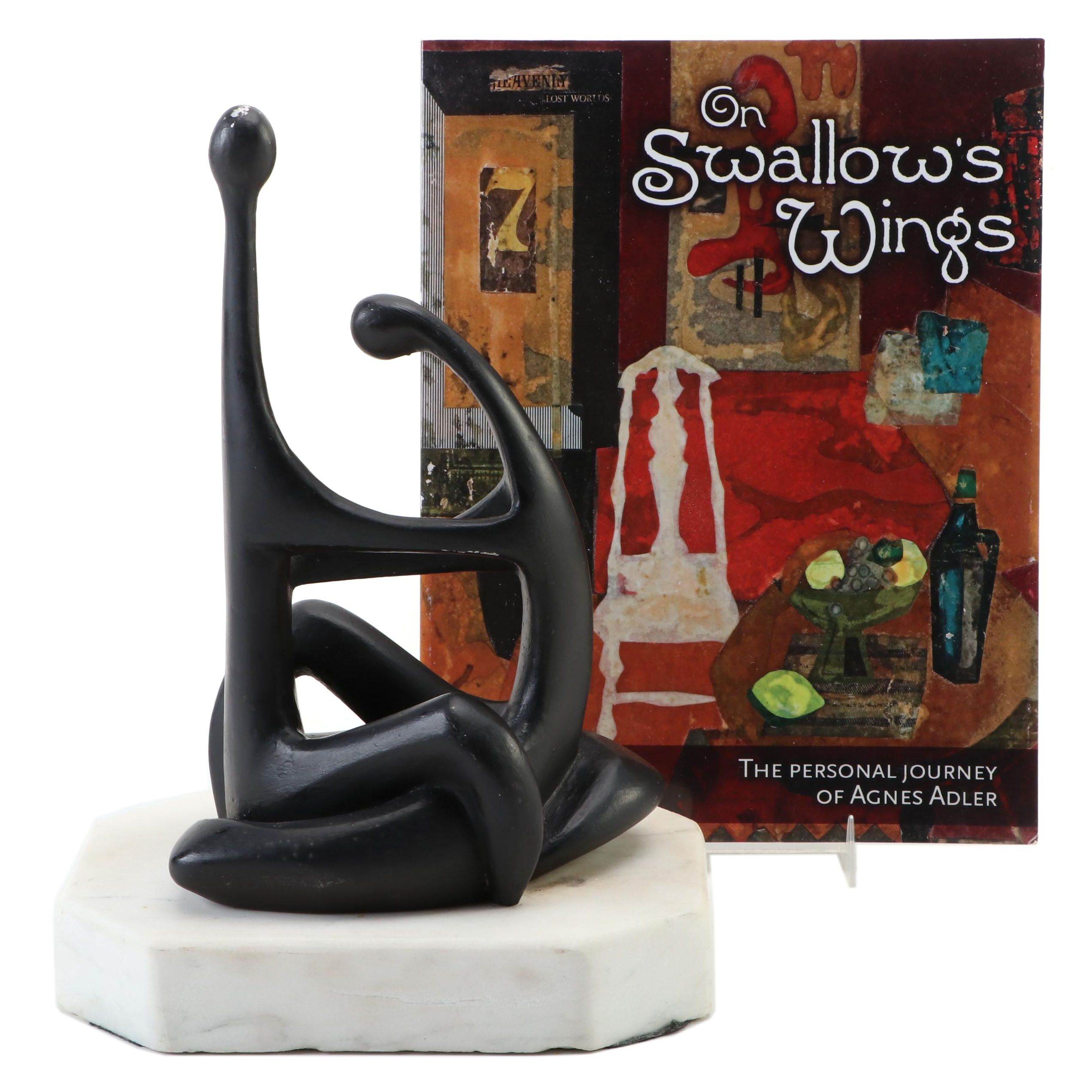 Agnes Adler Figurative Aluminum Sculpture "Rapture" with Signed Adler Book