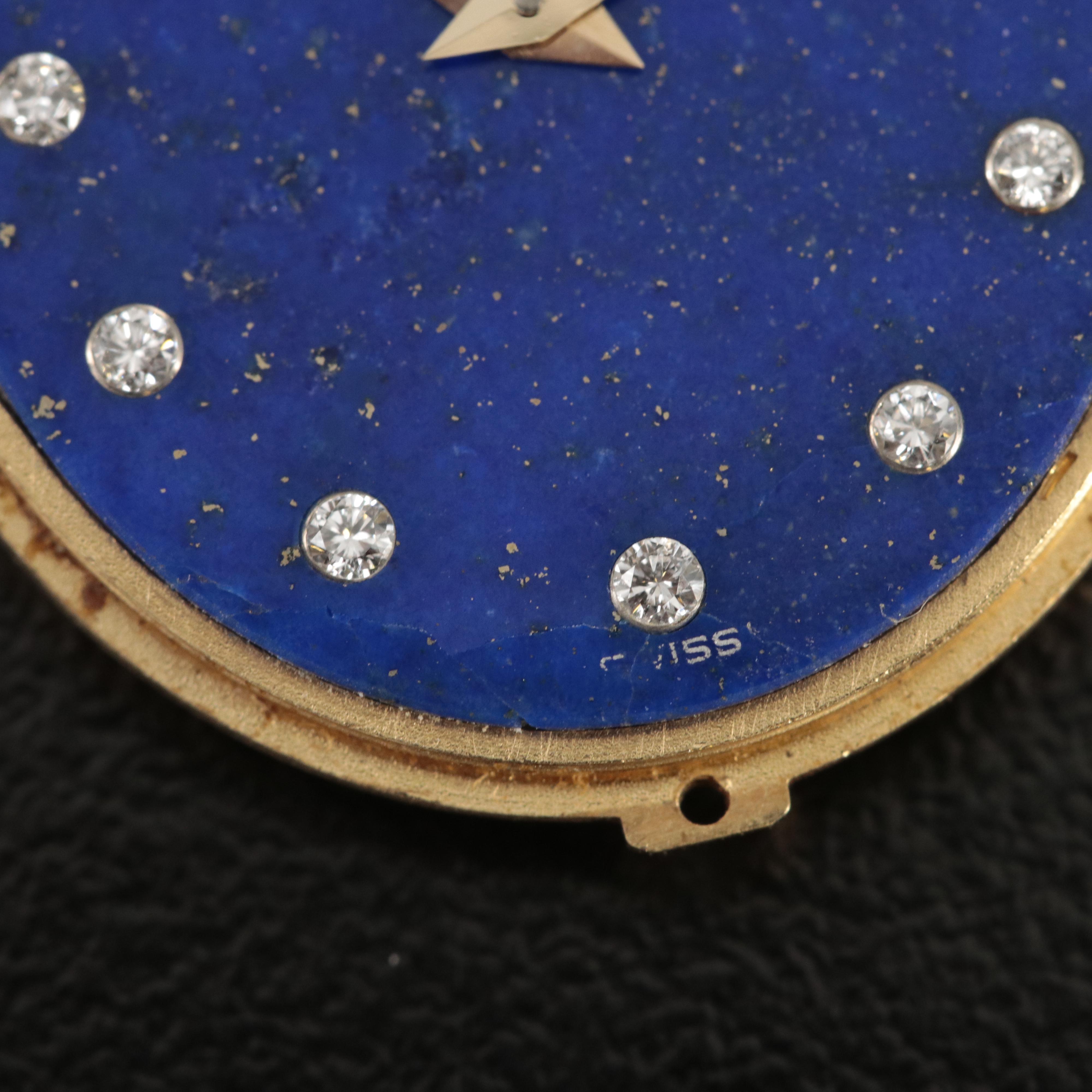 18K Piaget Lapis Lazuli Diamond Dial Watch and Piaget Movement