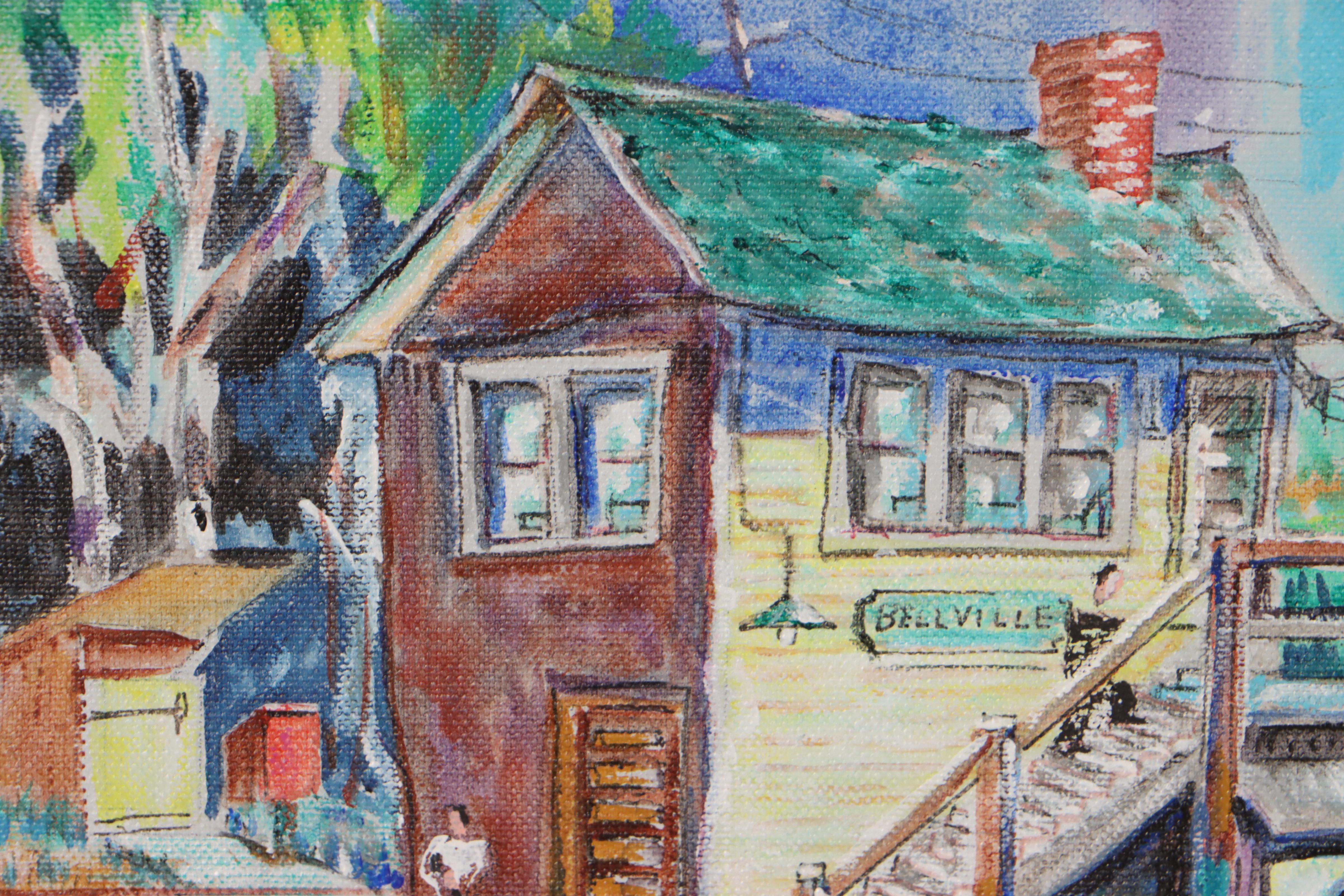 Metzler Country Railroad Scene Acrylic Painting