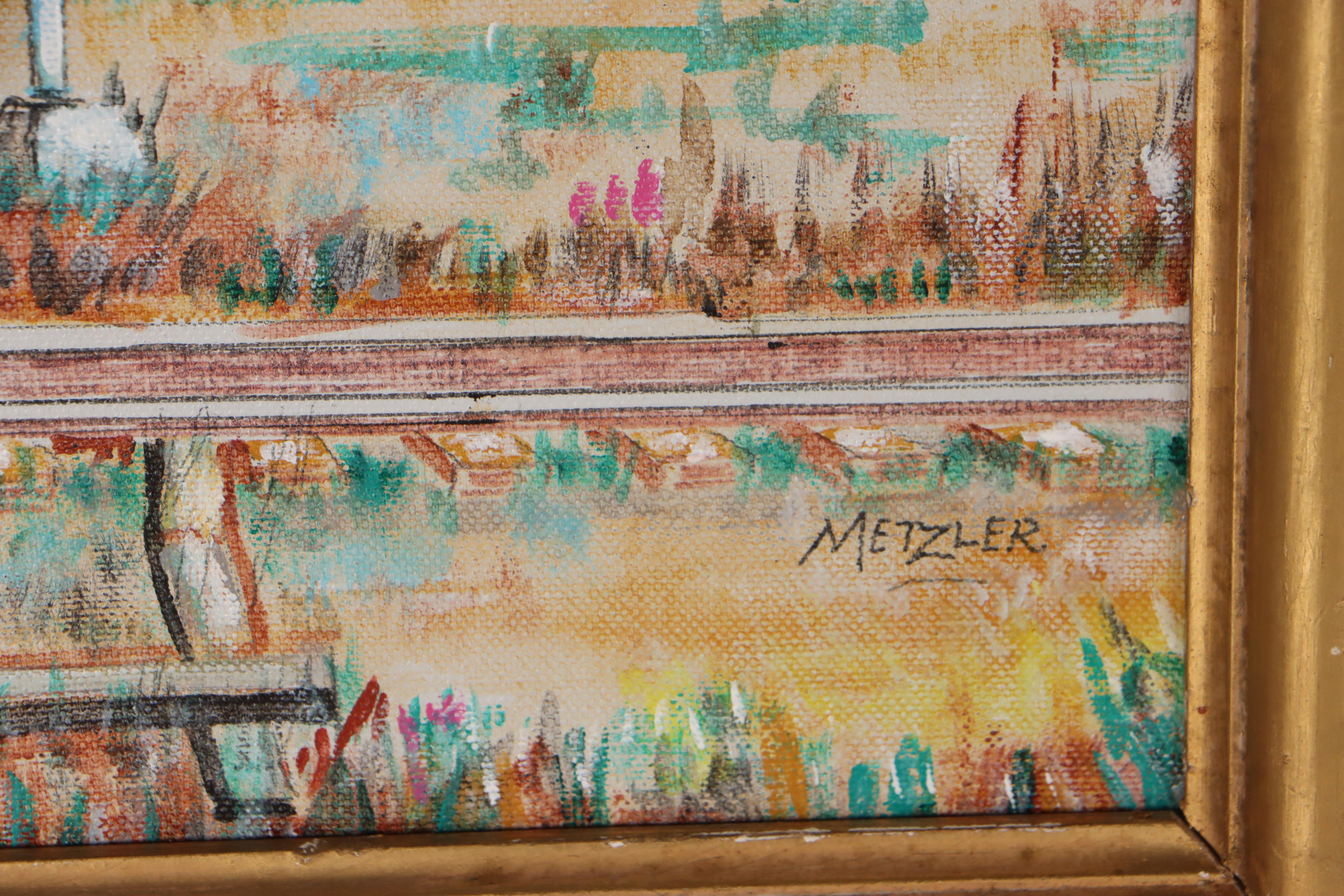 Metzler Country Railroad Scene Acrylic Painting