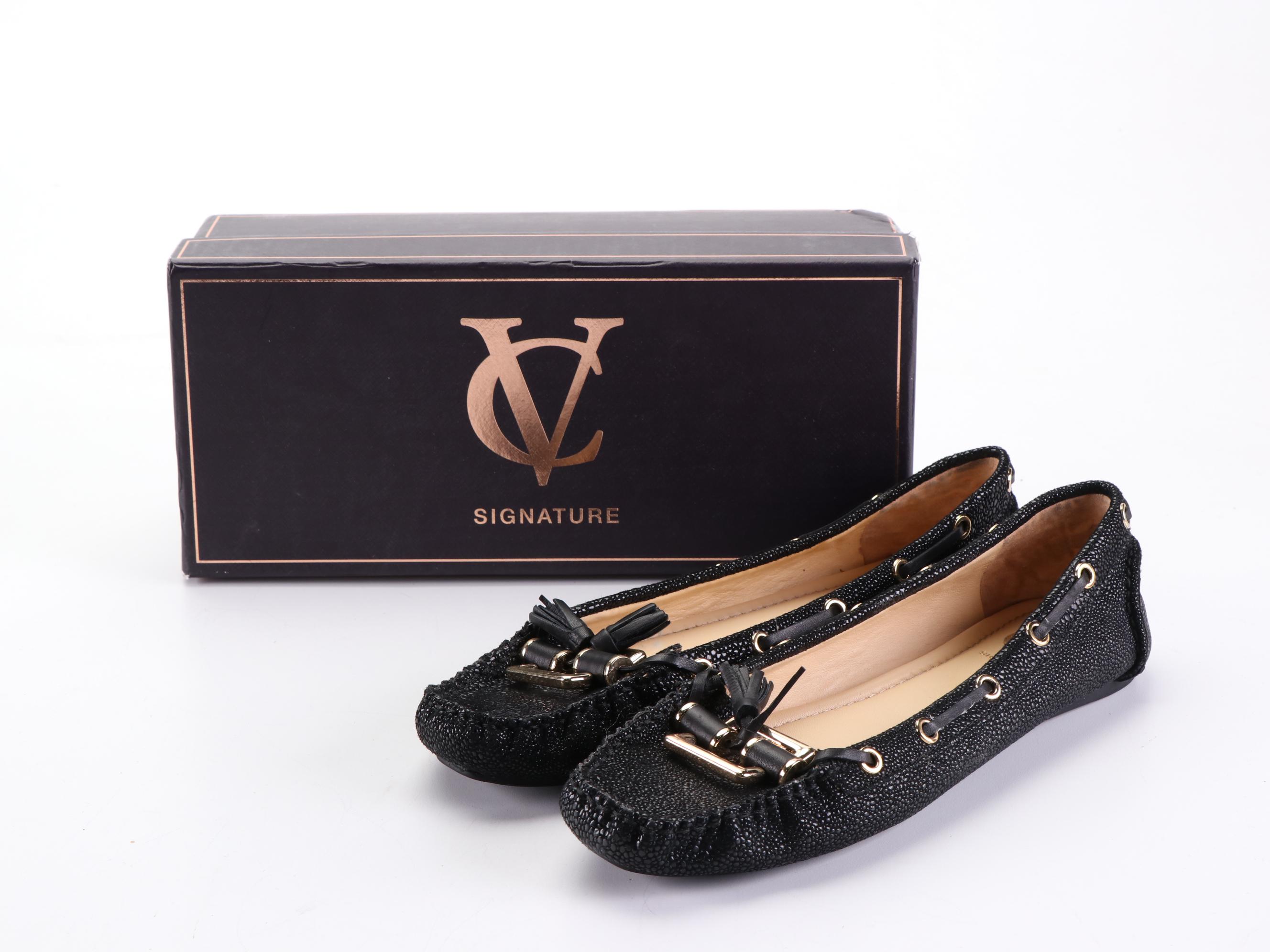 VC Signature By Vince Camuto Driving Shoes Vi-Dako in Black Stingray with Box