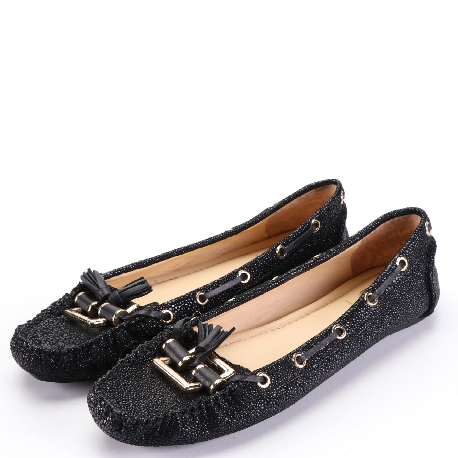 VC Signature By Vince Camuto Driving Shoes Vi-Dako in Black Stingray with Box