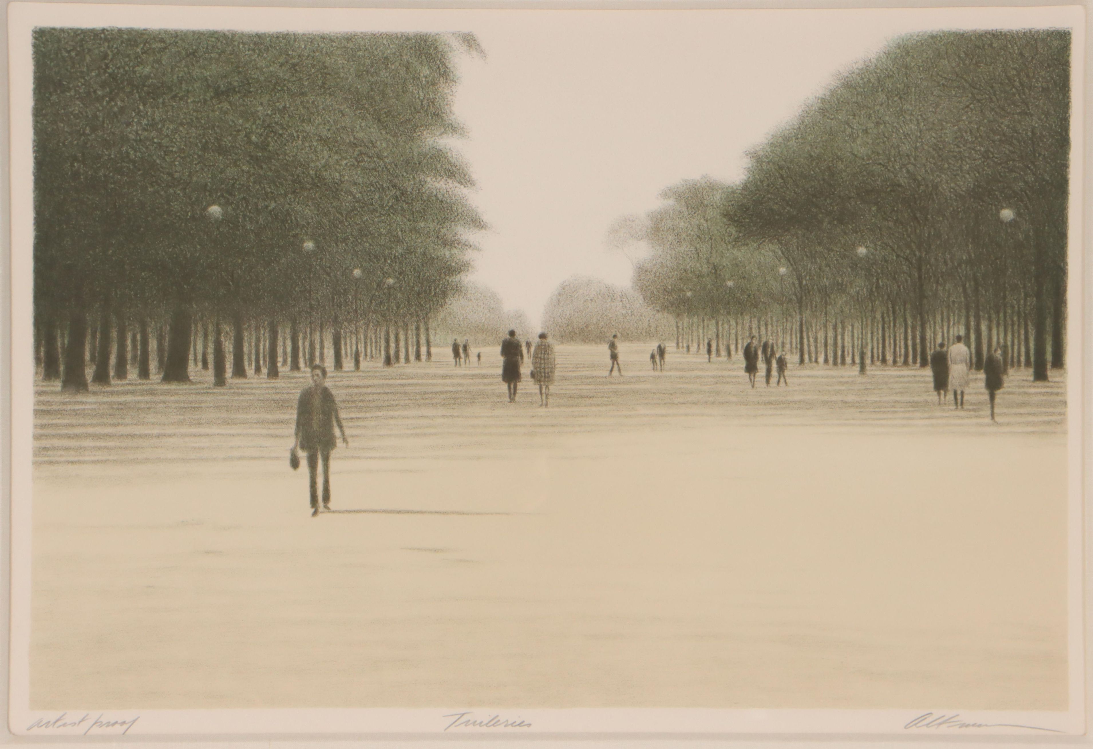 Harold Altman Lithograph "Tuileries," 1978