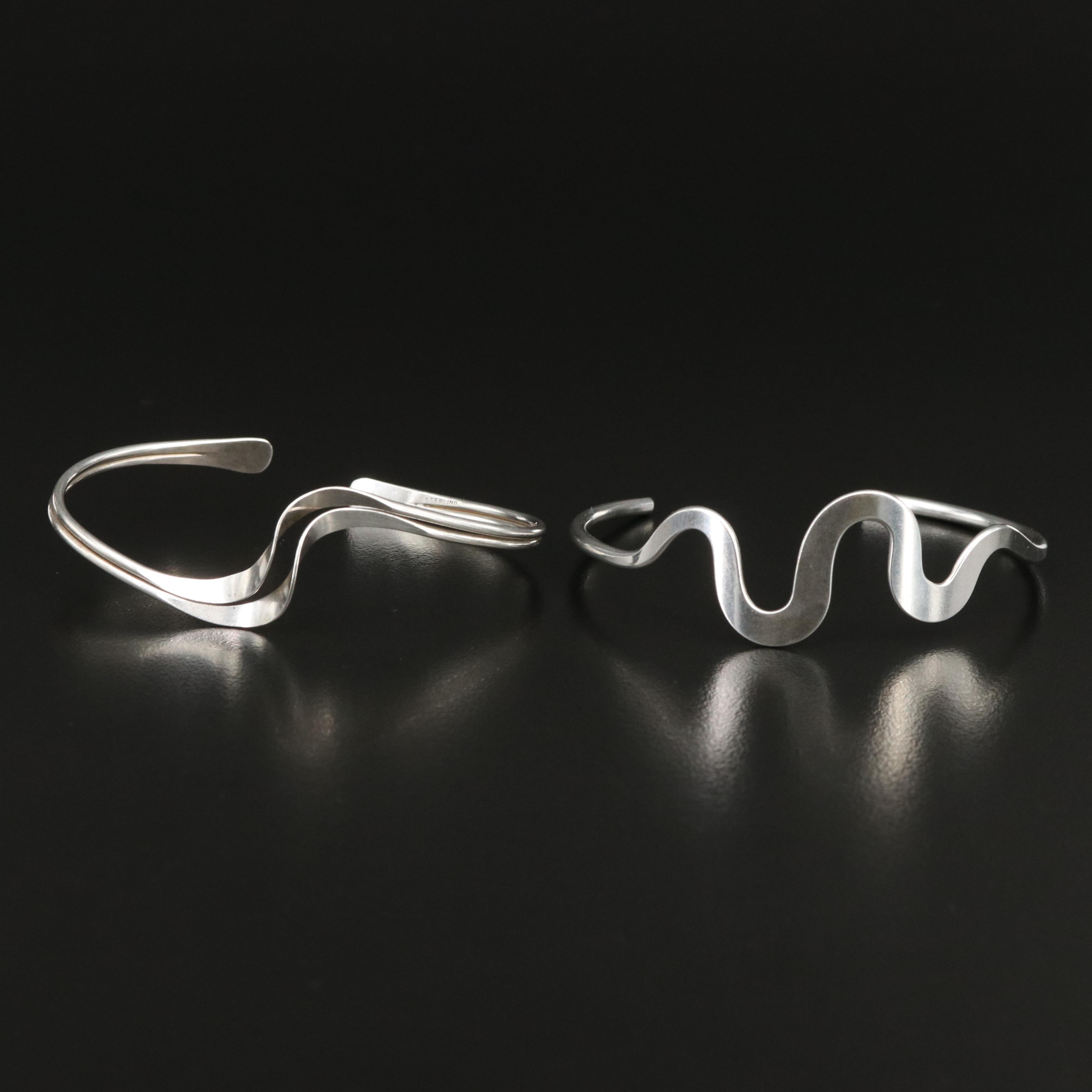 Sterling Wave Cuffs