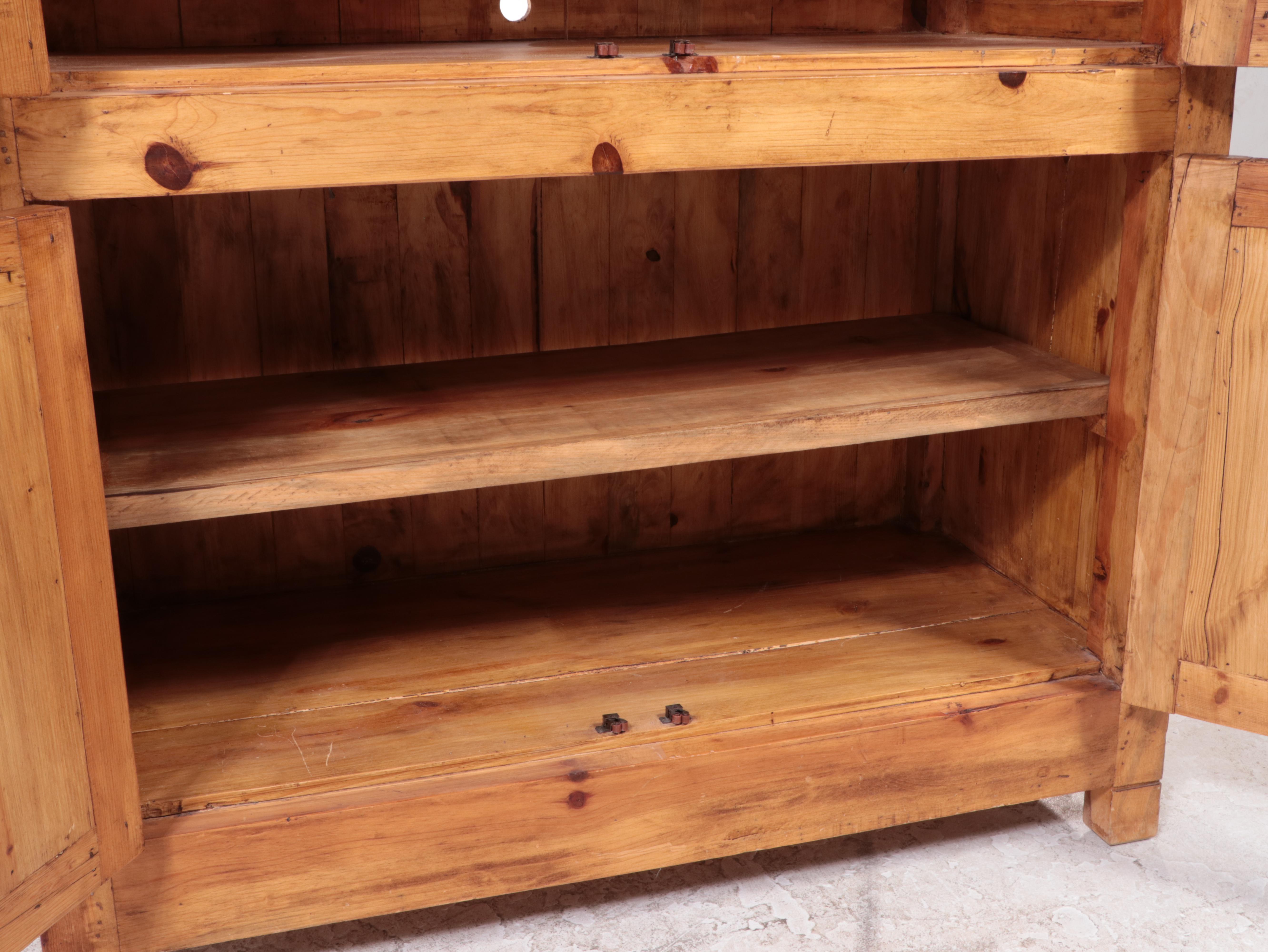 Mexican Spanish Colonial Style Iron-Mounted Paneled Pine Armoire