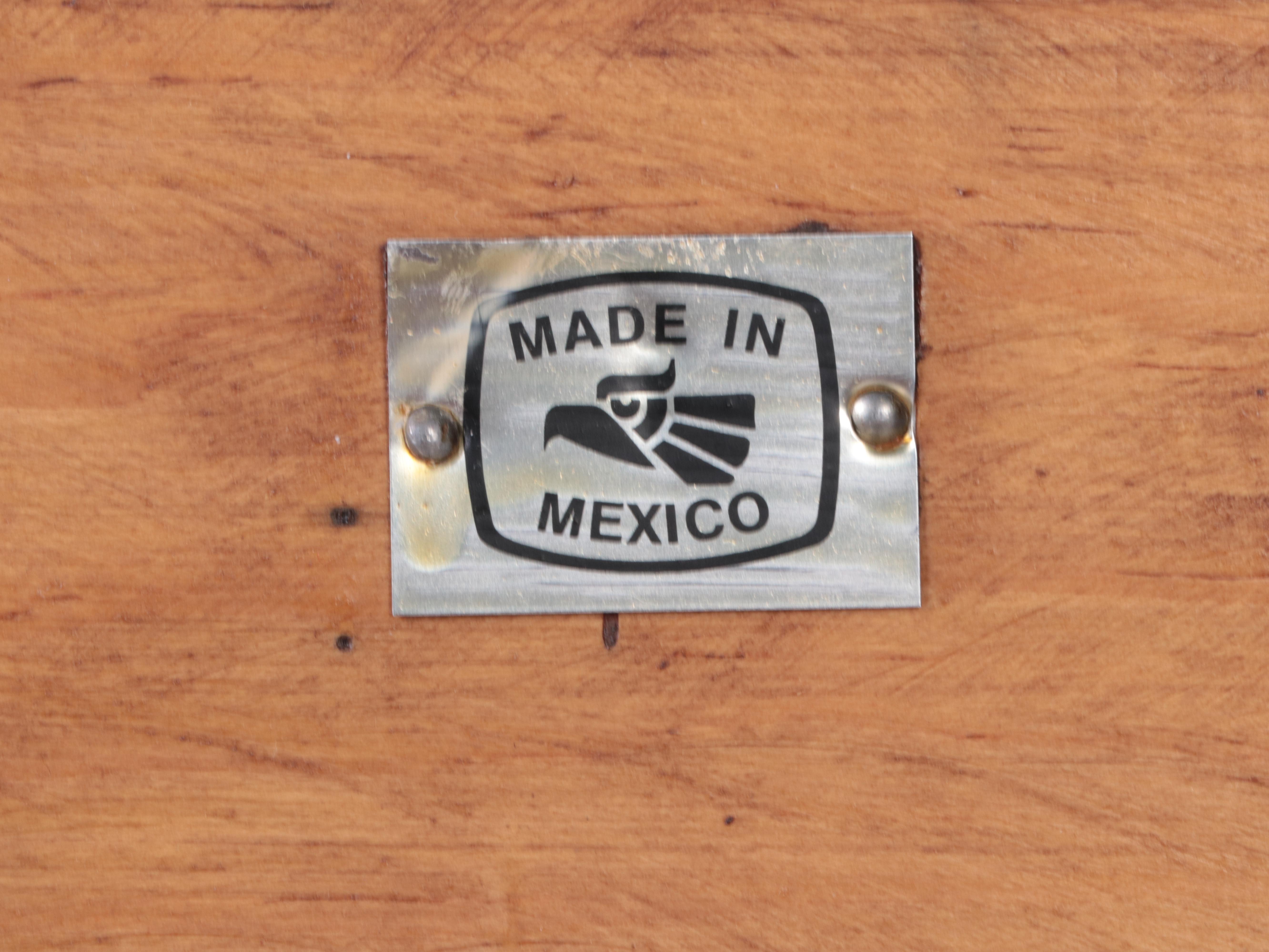 Mexican Spanish Colonial Style Iron-Mounted Paneled Pine Armoire