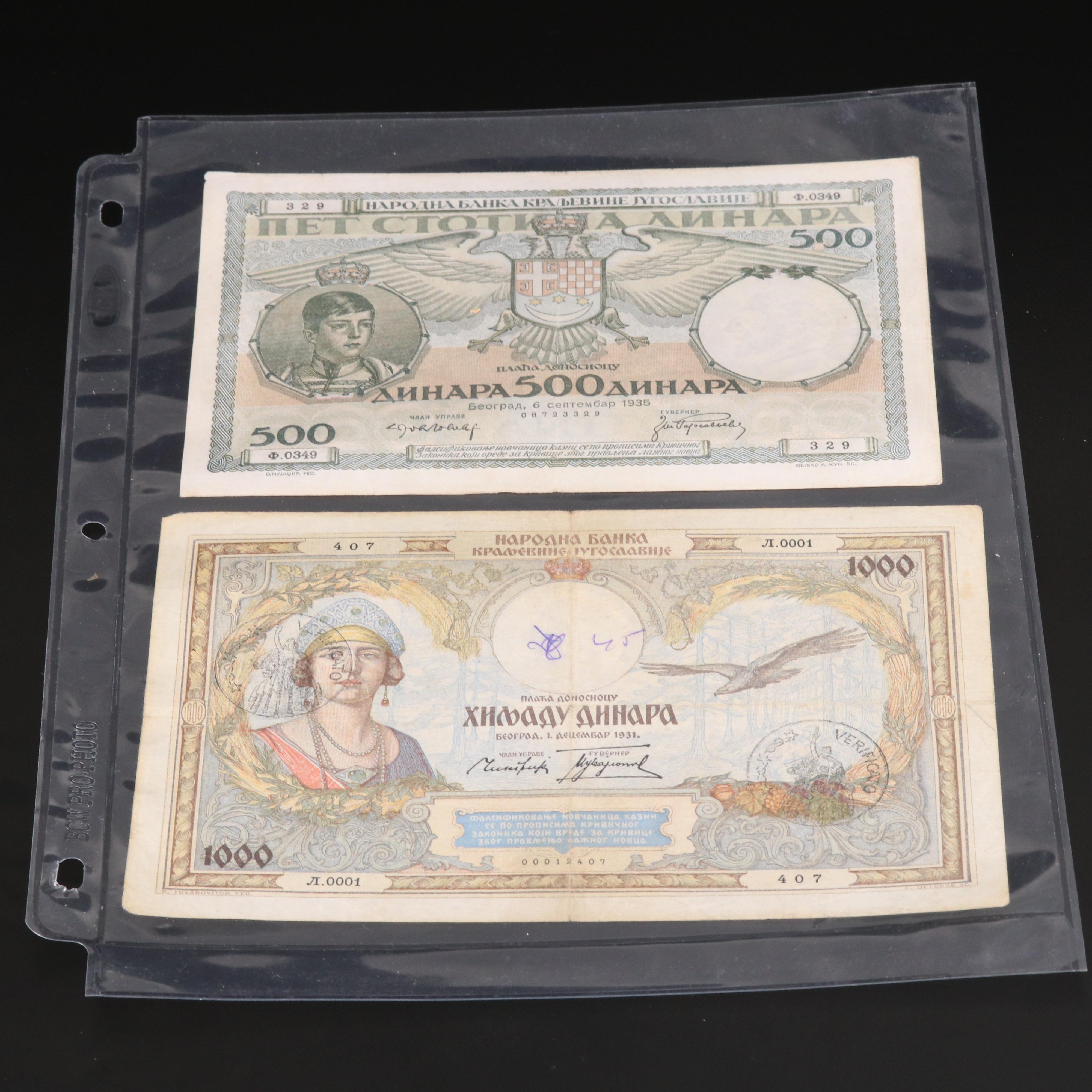 Collection of Twenty Oversize World Currency Notes