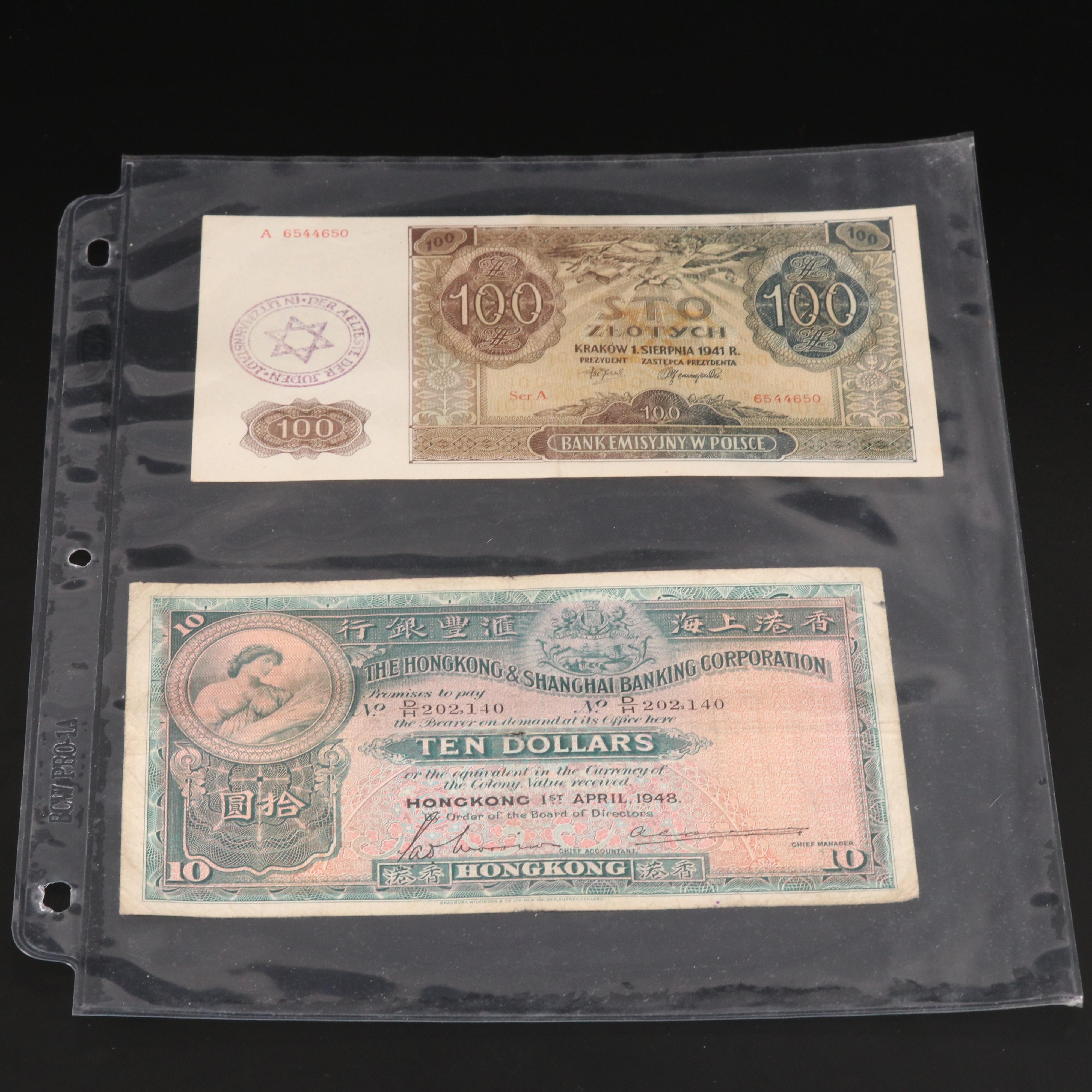 Collection of Twenty Oversize World Currency Notes