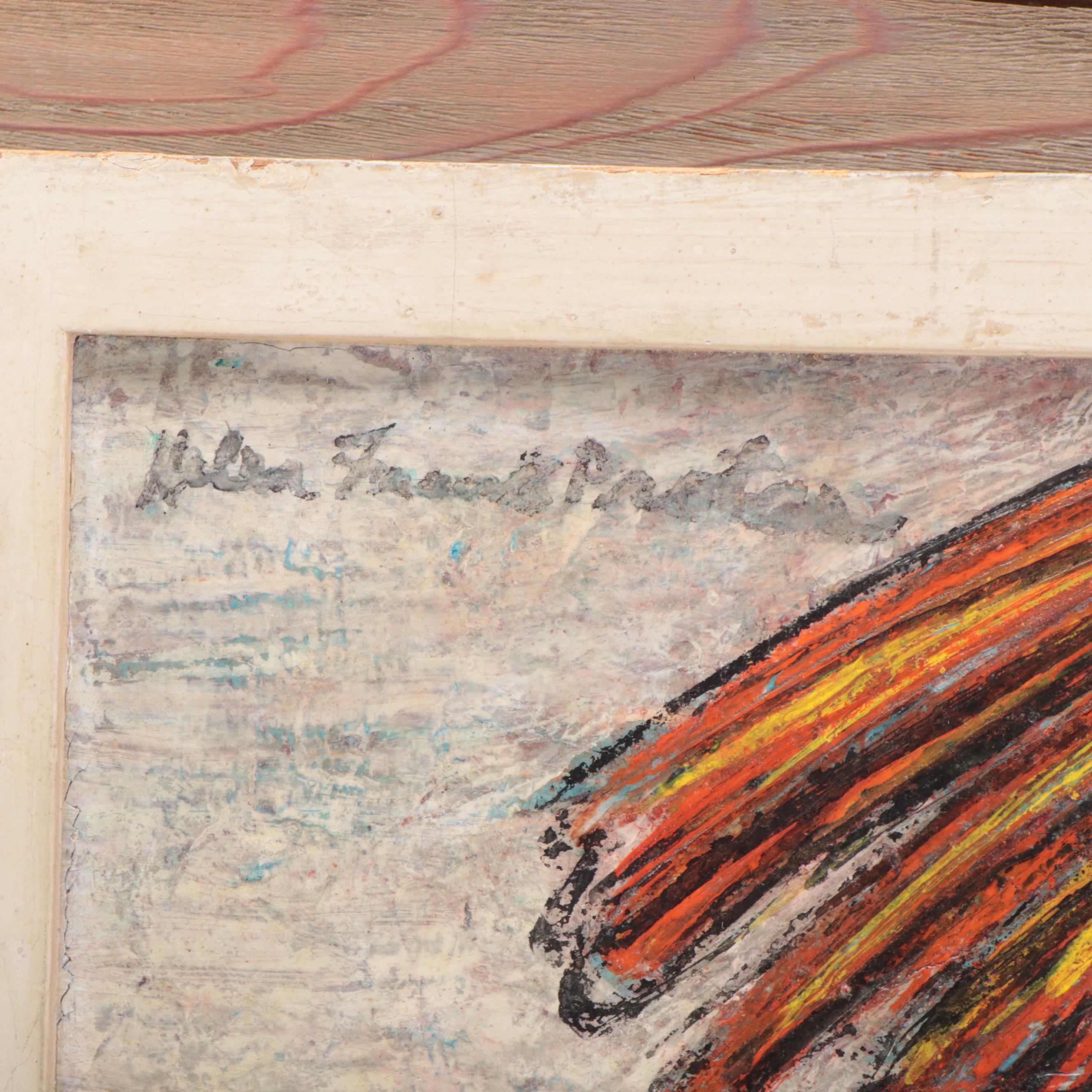 Helen Frank Protas Oil Painting "On Your Mark, Go"