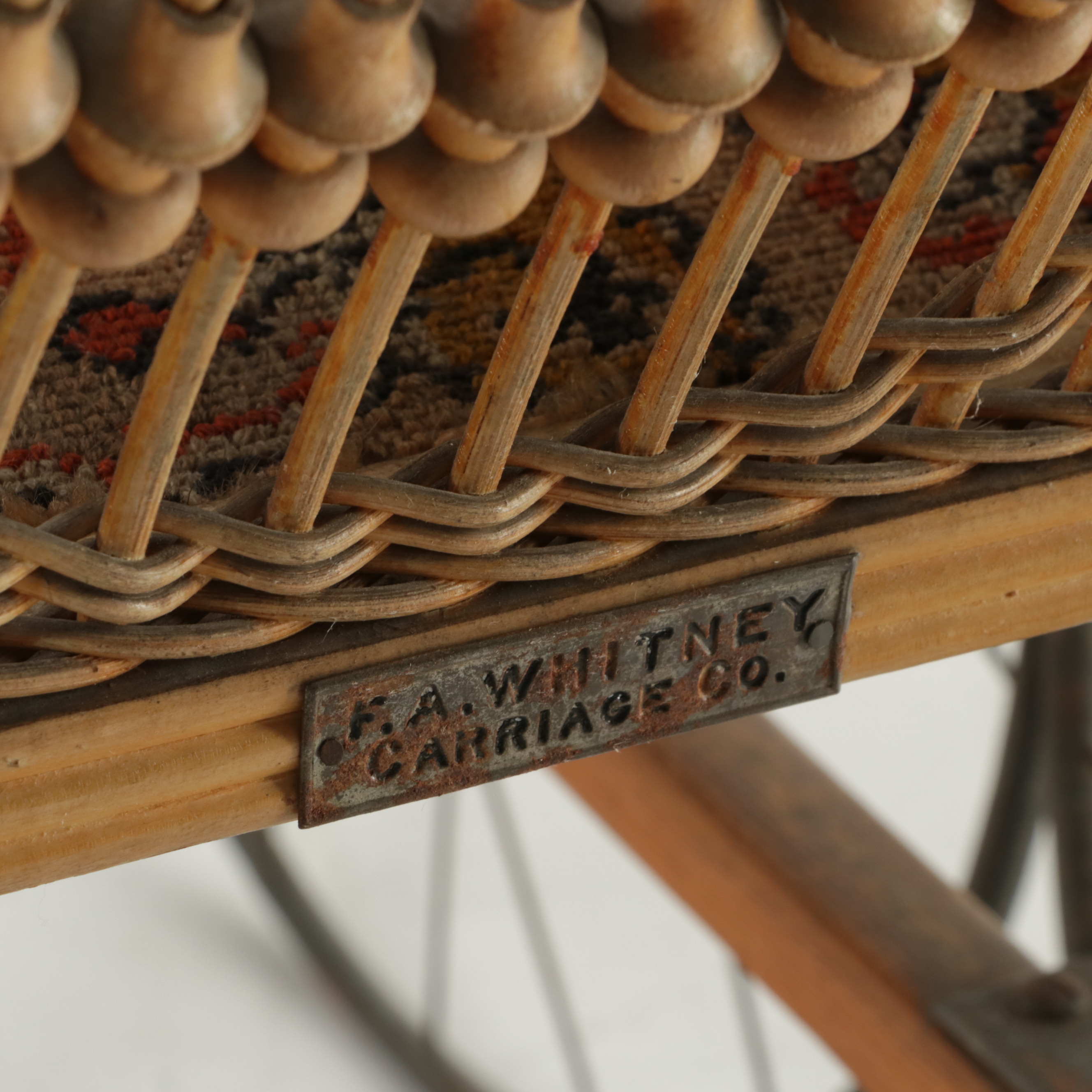 F.A. Whitney Late Victorian Wicker Baby Carriage, Late 19th/Early 20th Century