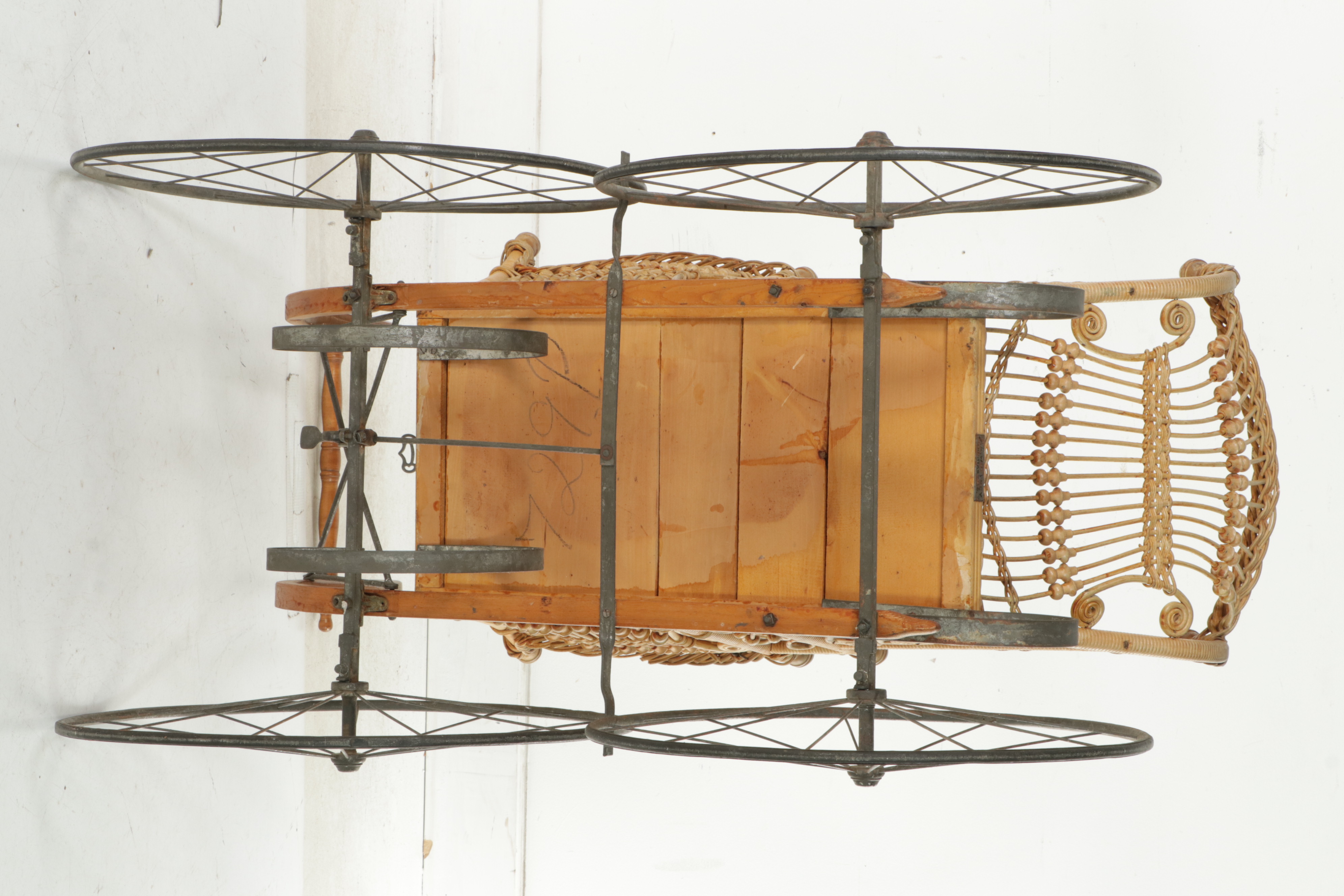 F.A. Whitney Late Victorian Wicker Baby Carriage, Late 19th/Early 20th Century