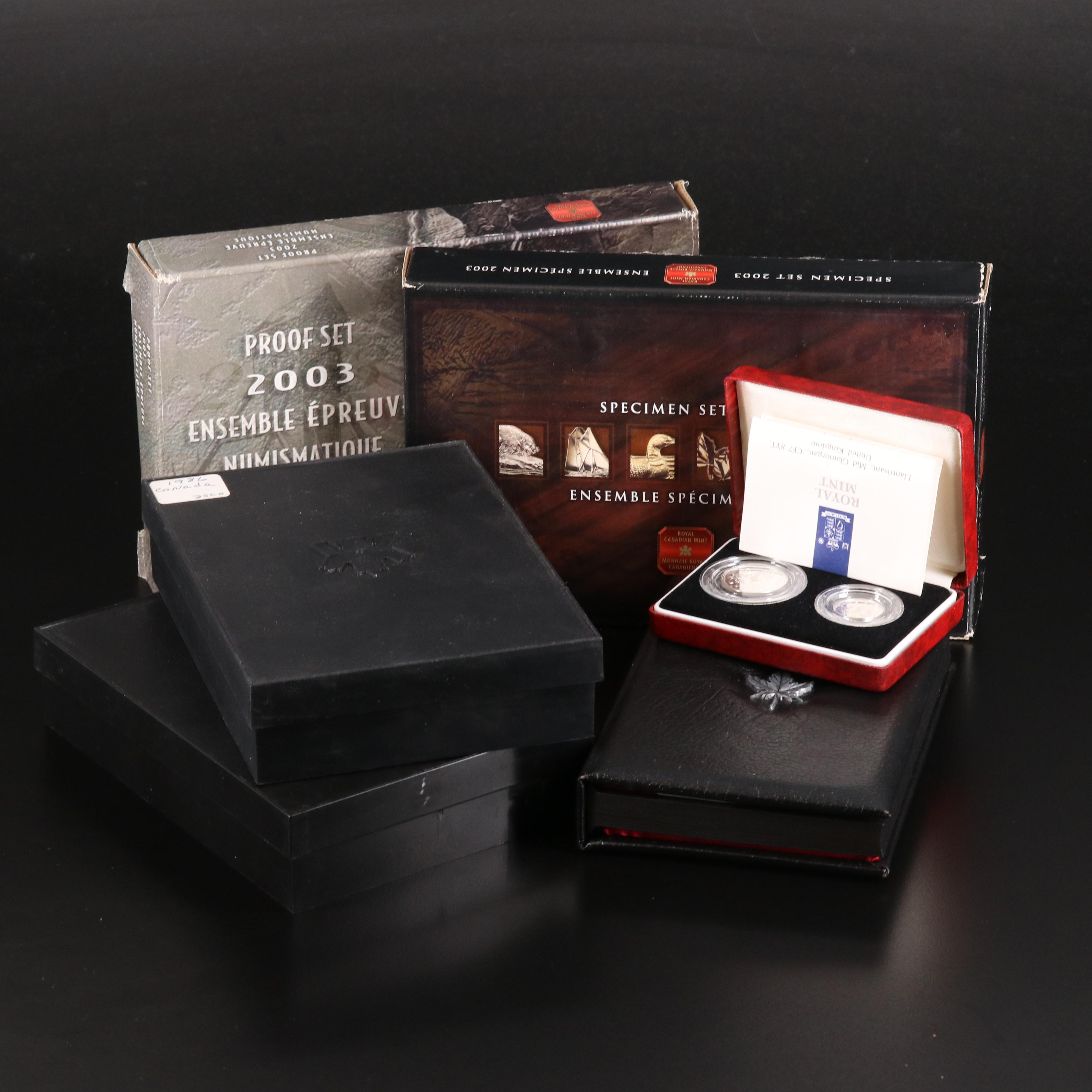 Five Canadian Coin Sets and One British Coin Set