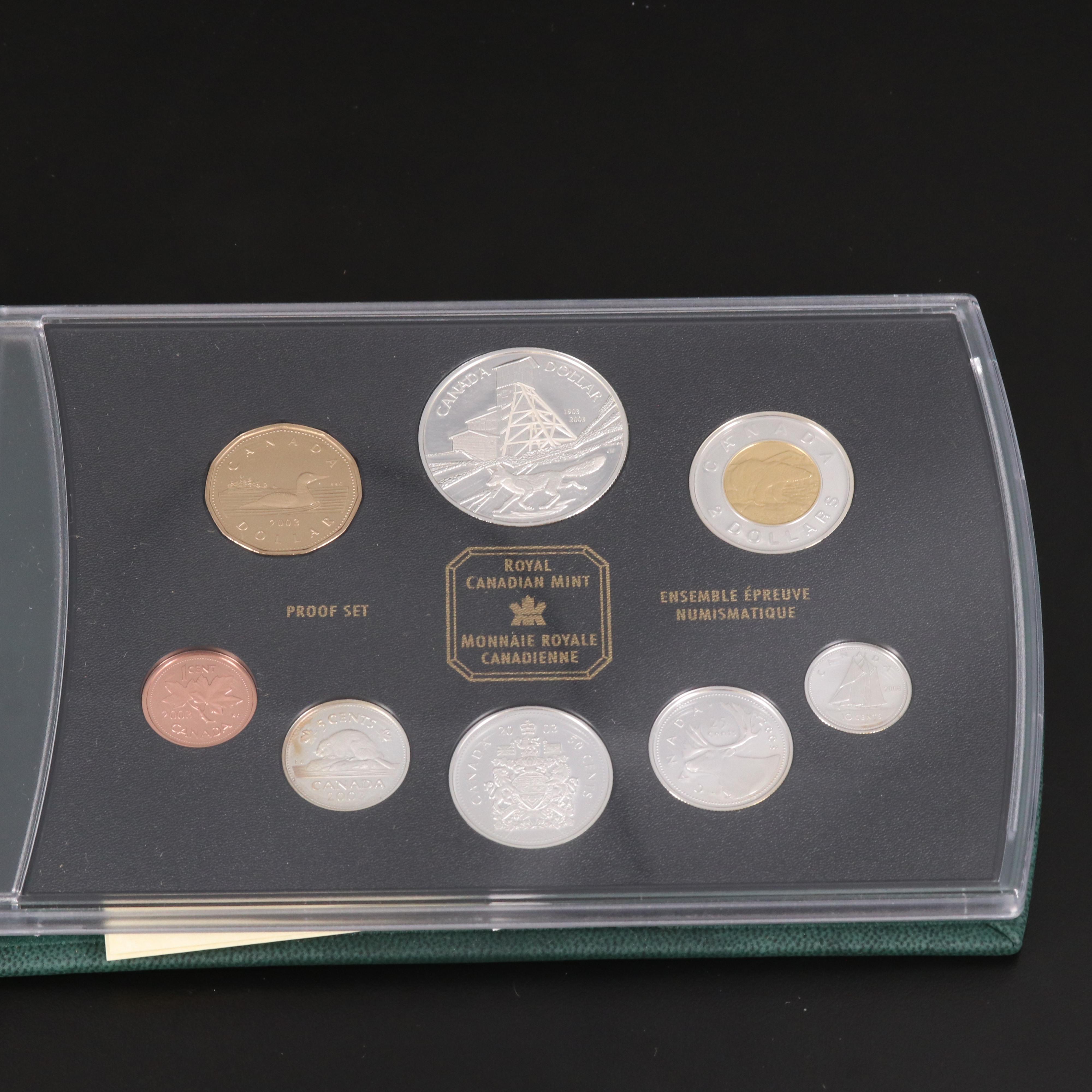 Five Canadian Coin Sets and One British Coin Set