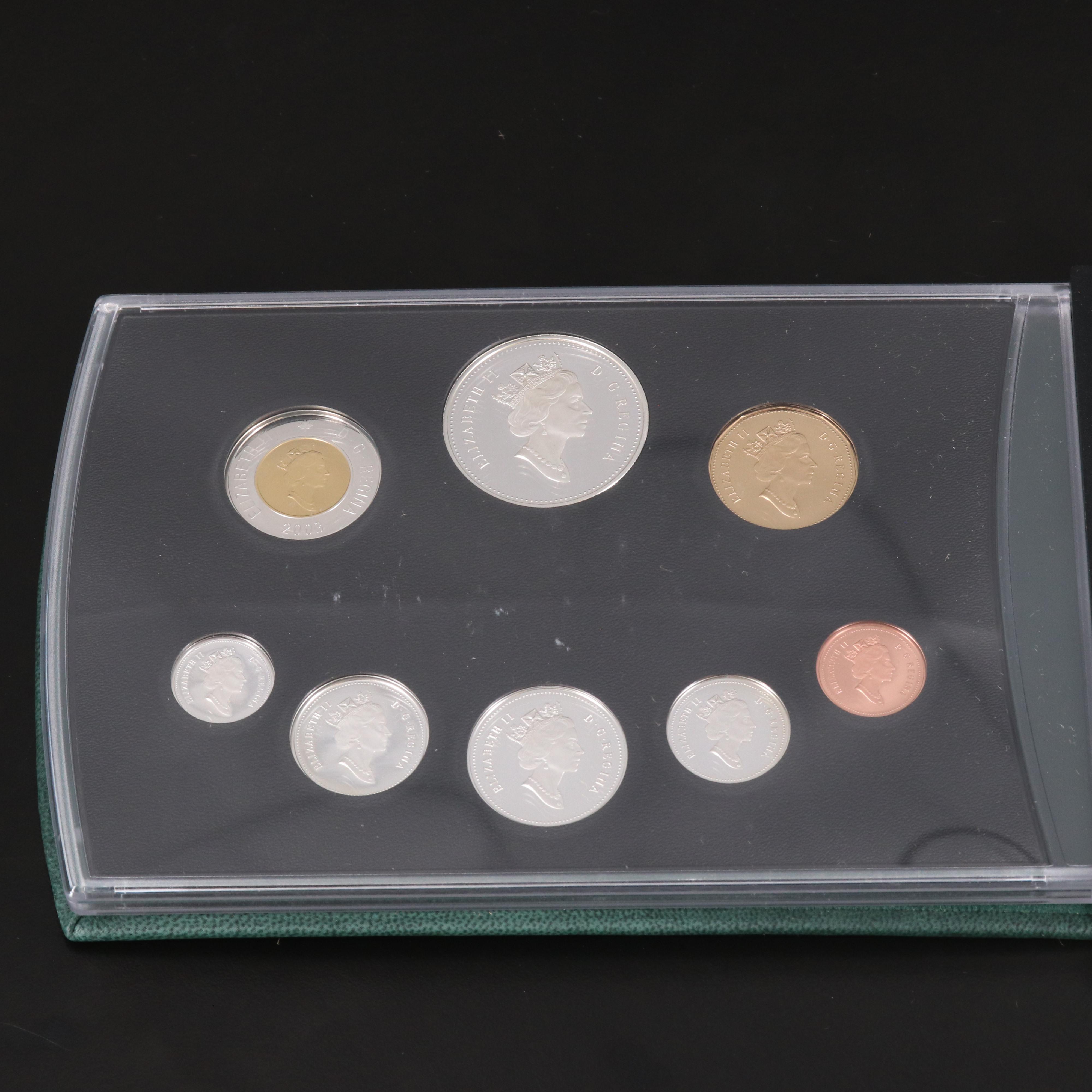 Five Canadian Coin Sets and One British Coin Set
