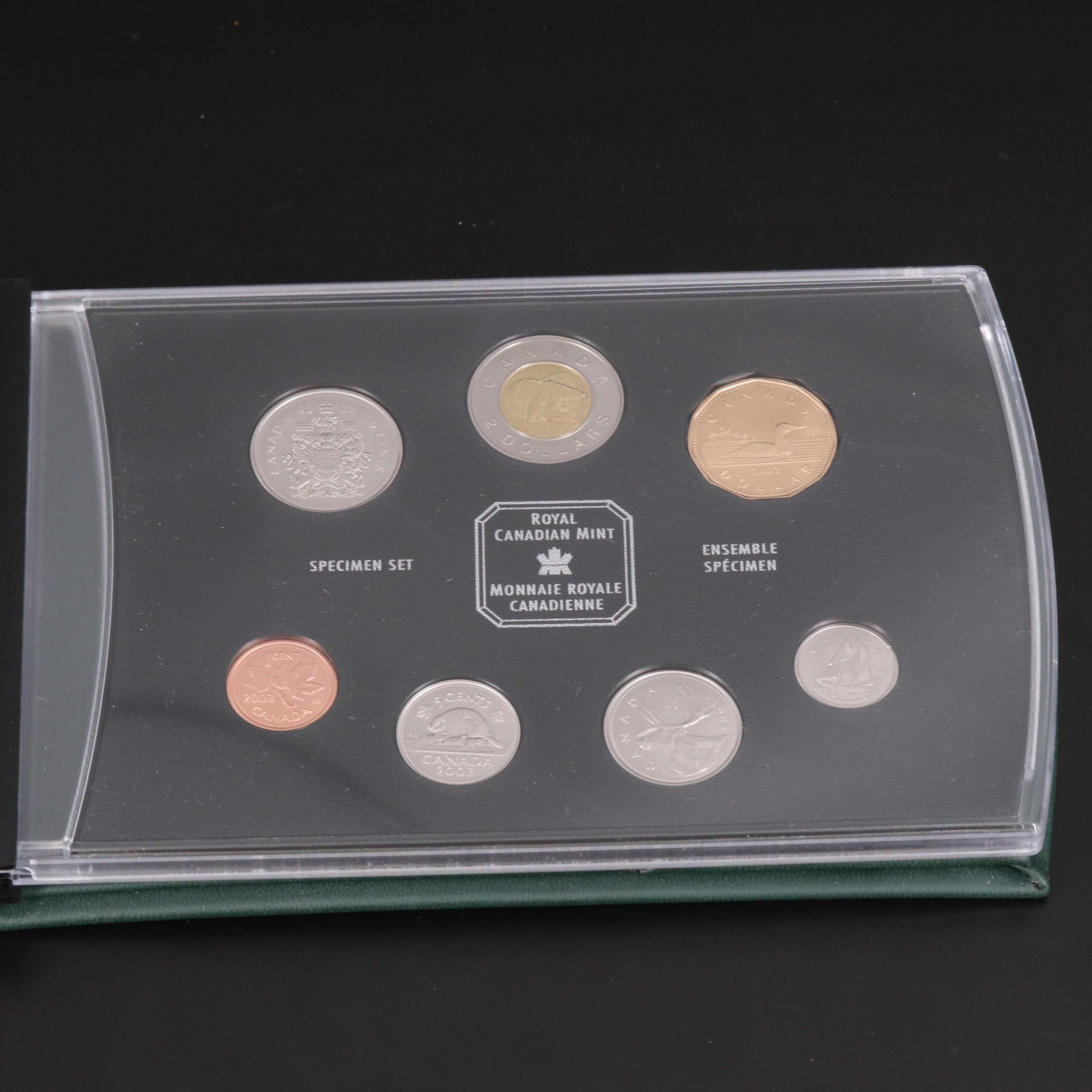 Five Canadian Coin Sets and One British Coin Set