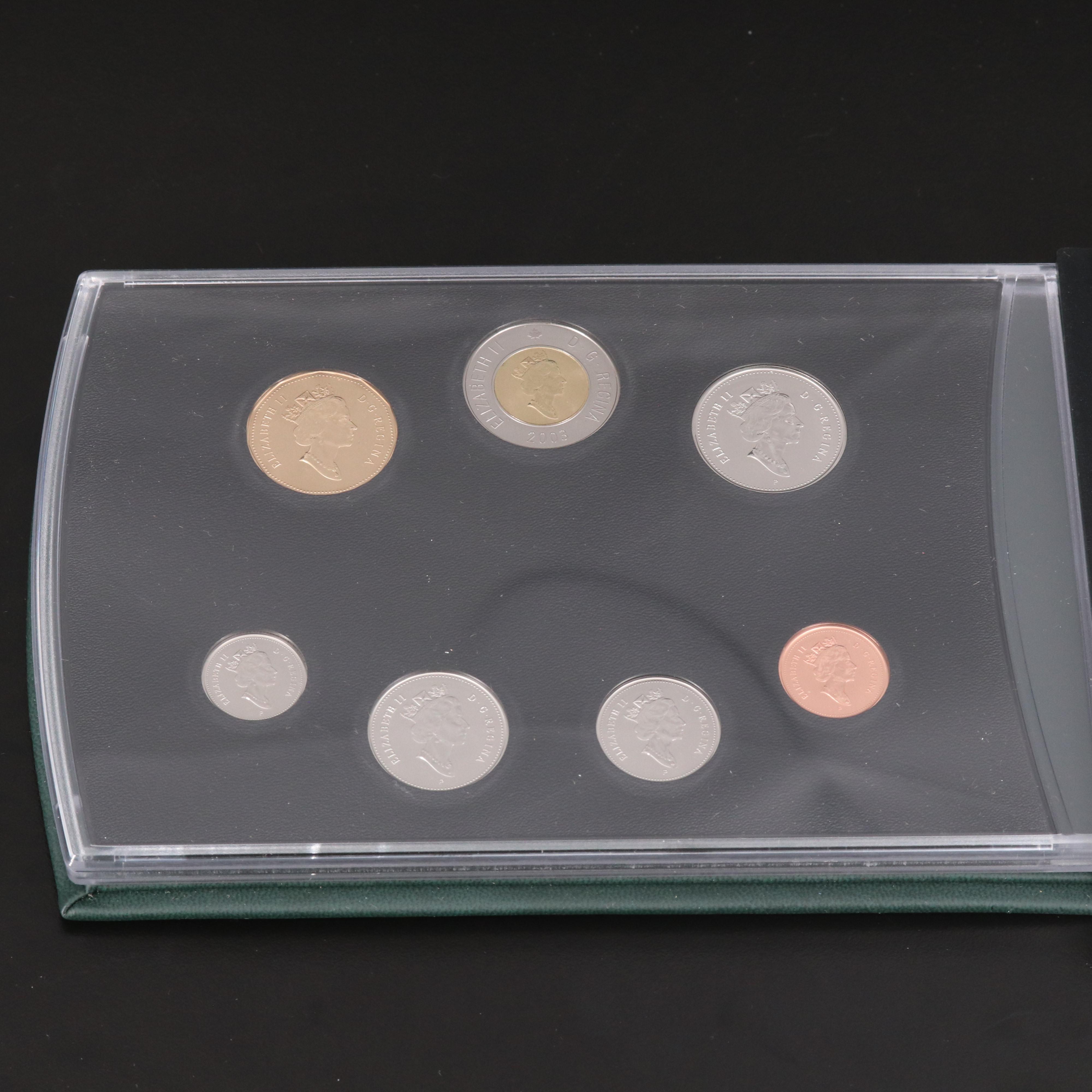 Five Canadian Coin Sets and One British Coin Set