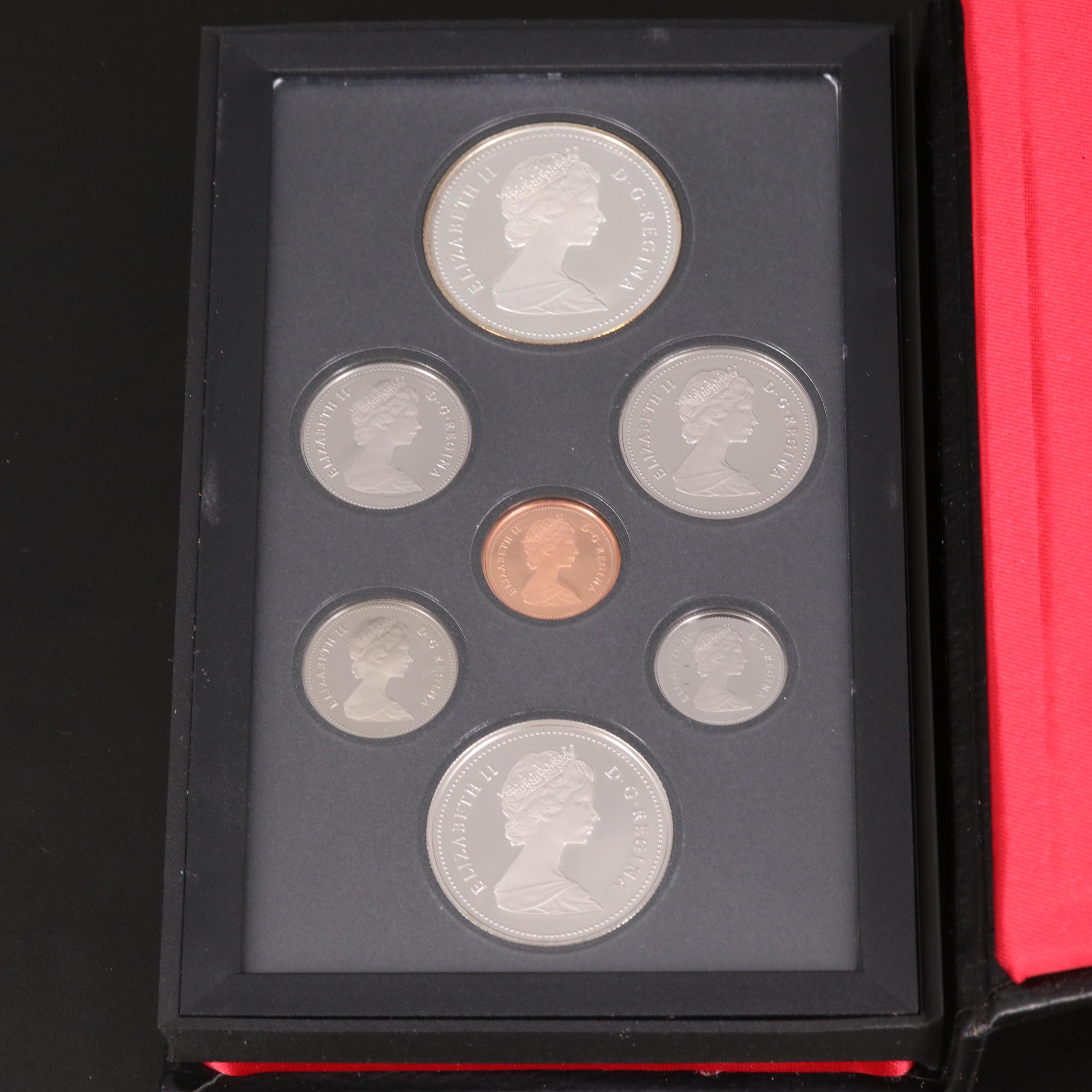 Five Canadian Coin Sets and One British Coin Set
