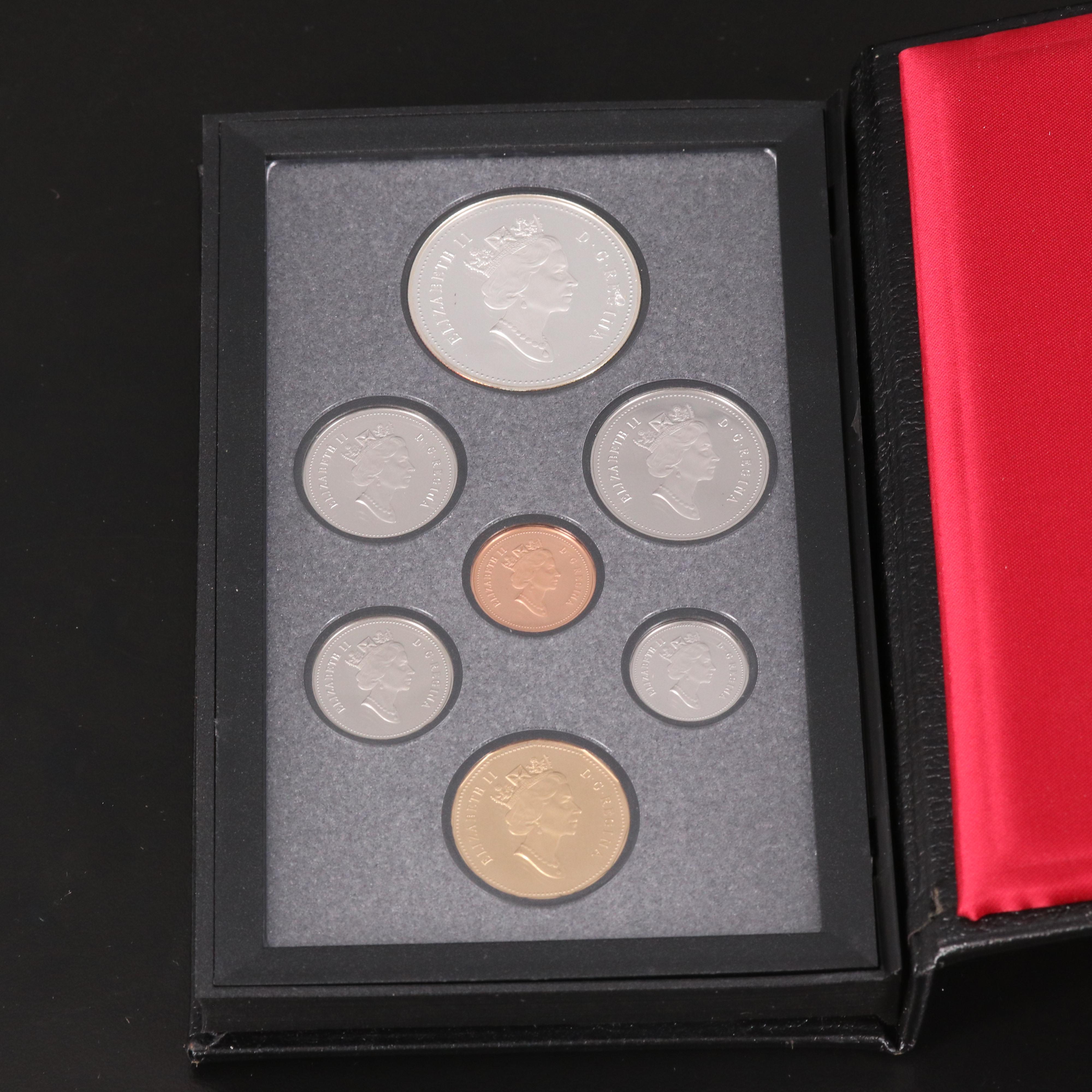 Five Canadian Coin Sets and One British Coin Set