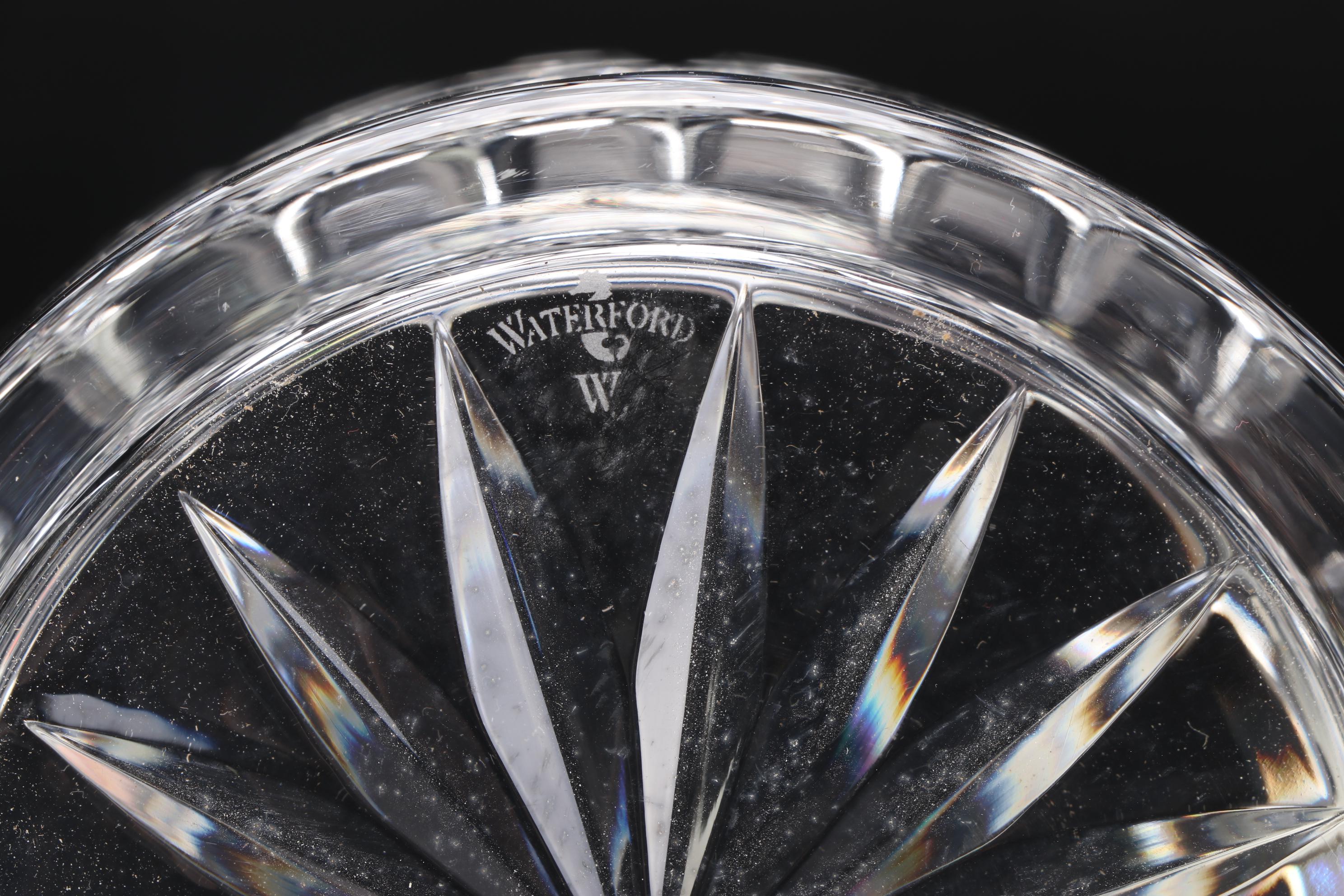 Waterford Crystal "Lismore" Biscuit Barrel with Bud Vases and Rose Bowl