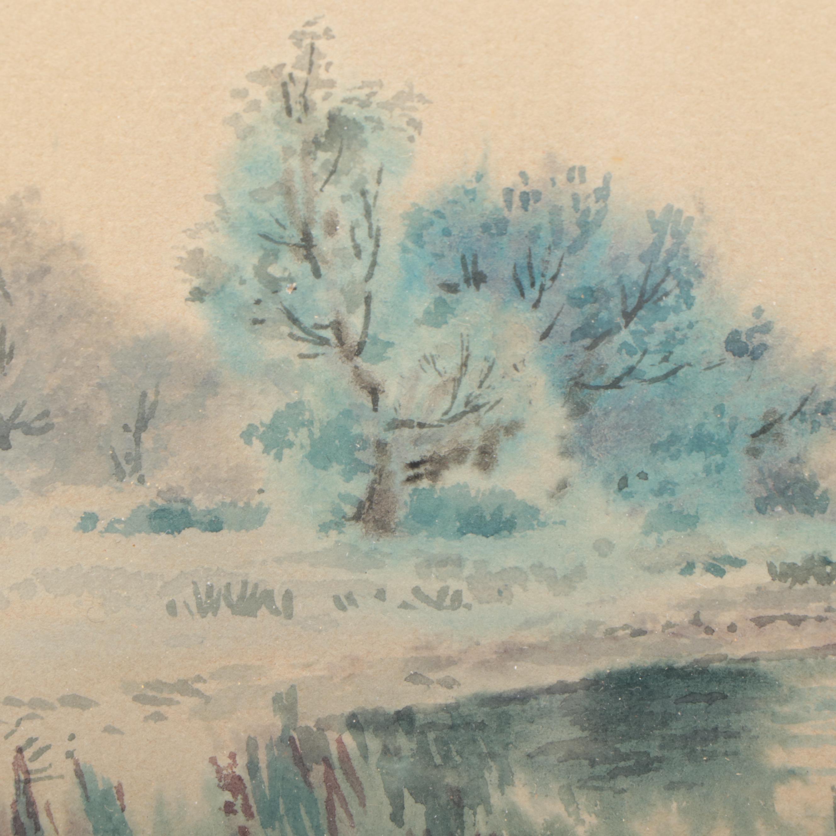 E. Blanchard Nautical Watercolor Painting, Early 20th Century