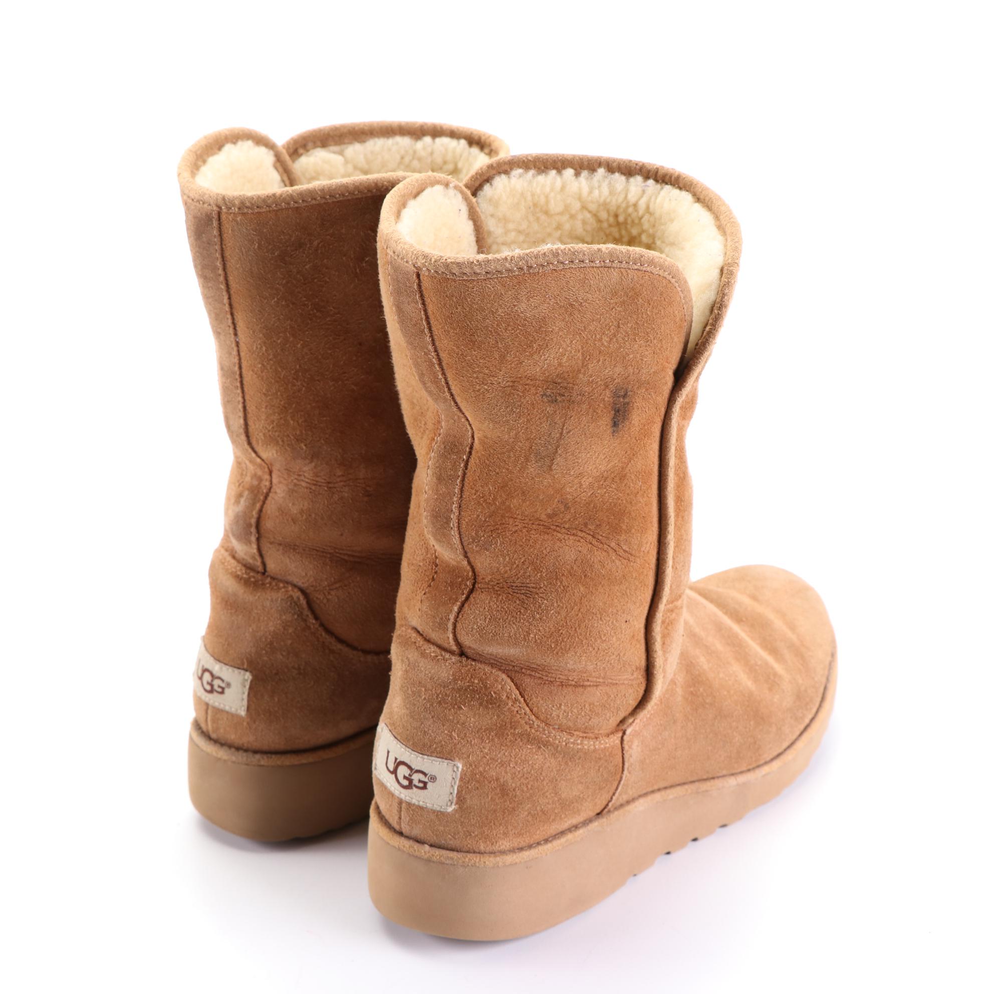 UGG Amie Slim Shearling Boots and Steve Madden Downpour Studded PVC Boots