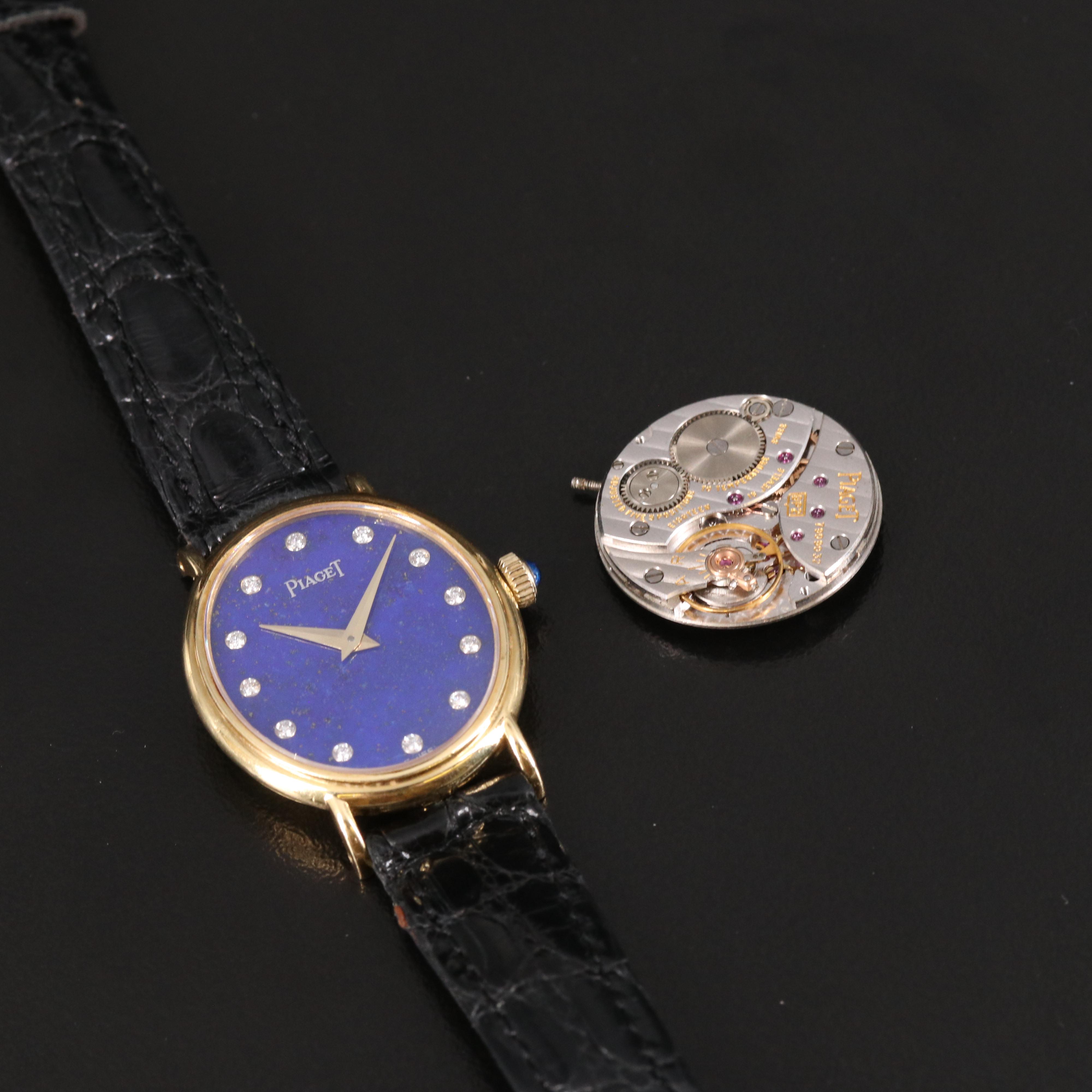 18K Piaget Lapis Lazuli Diamond Dial Watch and Piaget Movement