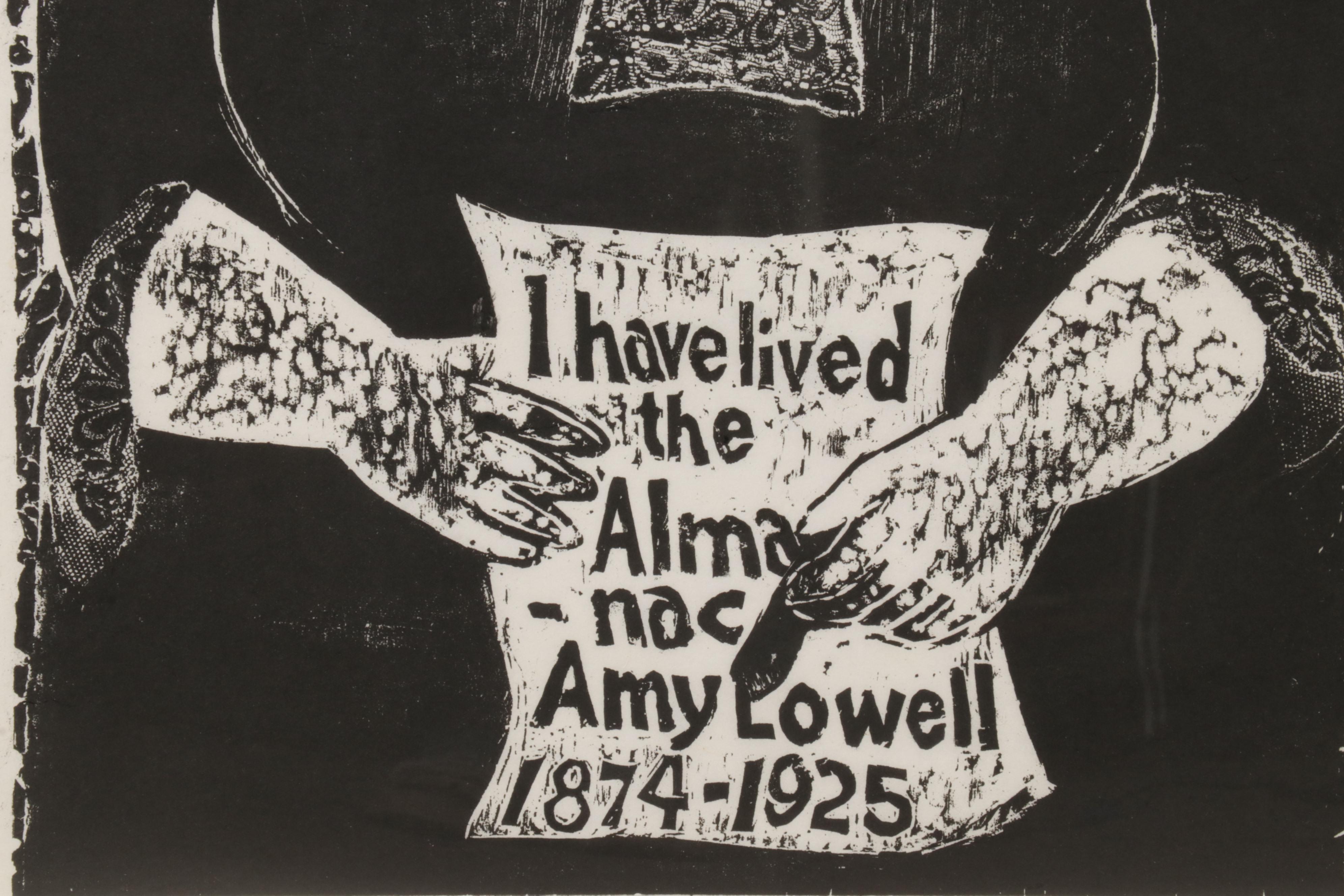Sidney Chafetz Woodcut "Amy Lived the Almanac," 1968