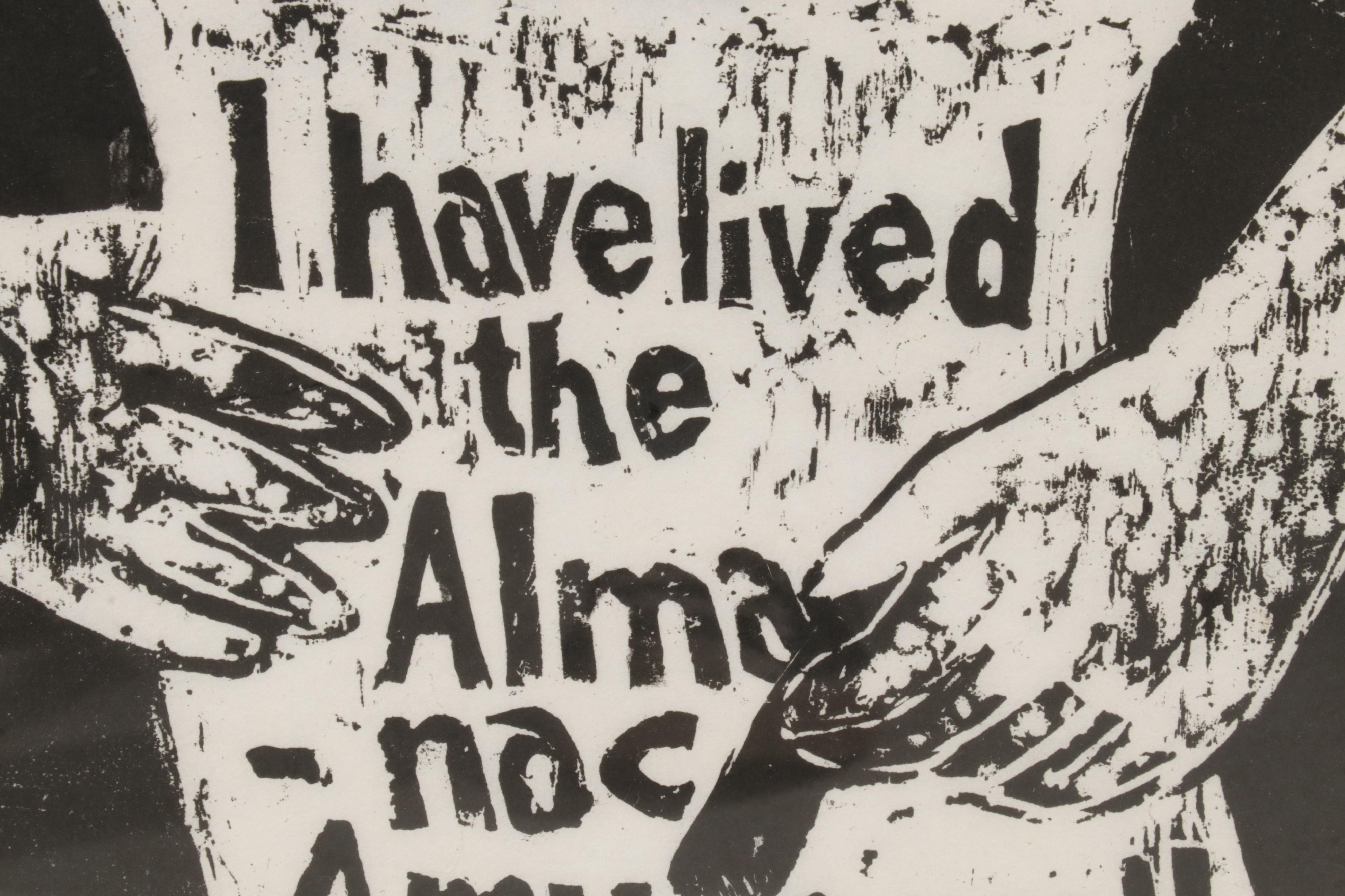 Sidney Chafetz Woodcut "Amy Lived the Almanac," 1968