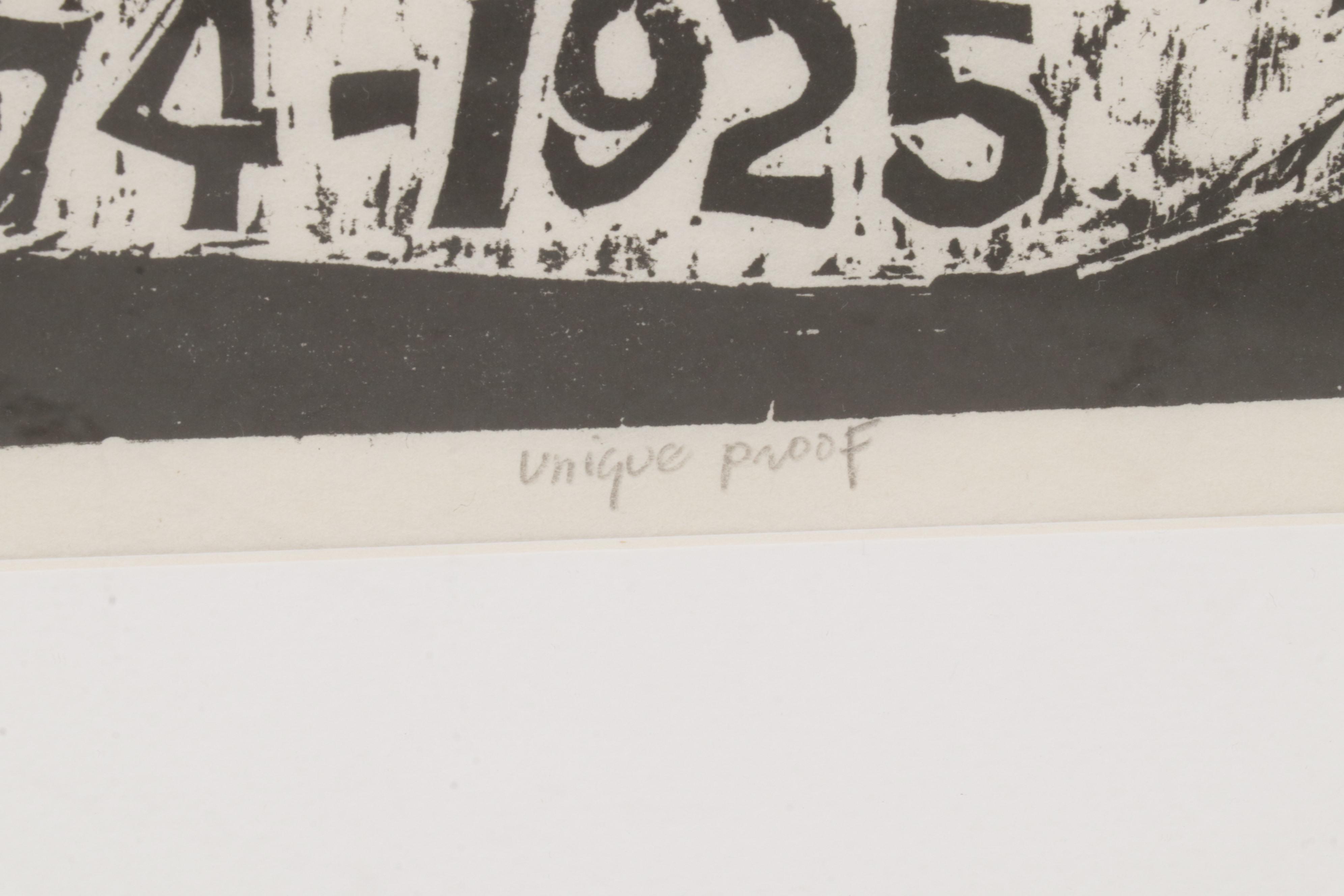 Sidney Chafetz Woodcut "Amy Lived the Almanac," 1968