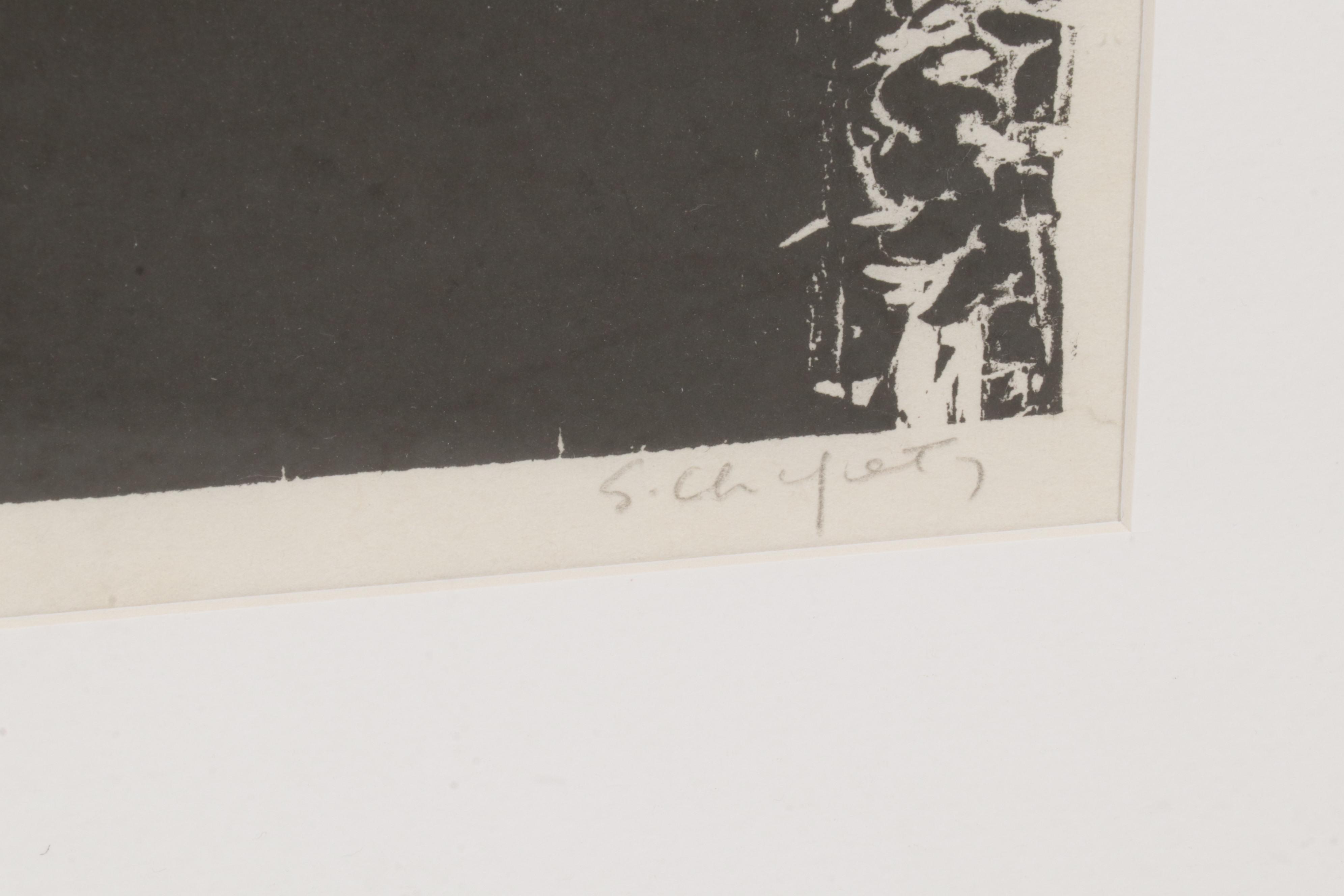 Sidney Chafetz Woodcut "Amy Lived the Almanac," 1968