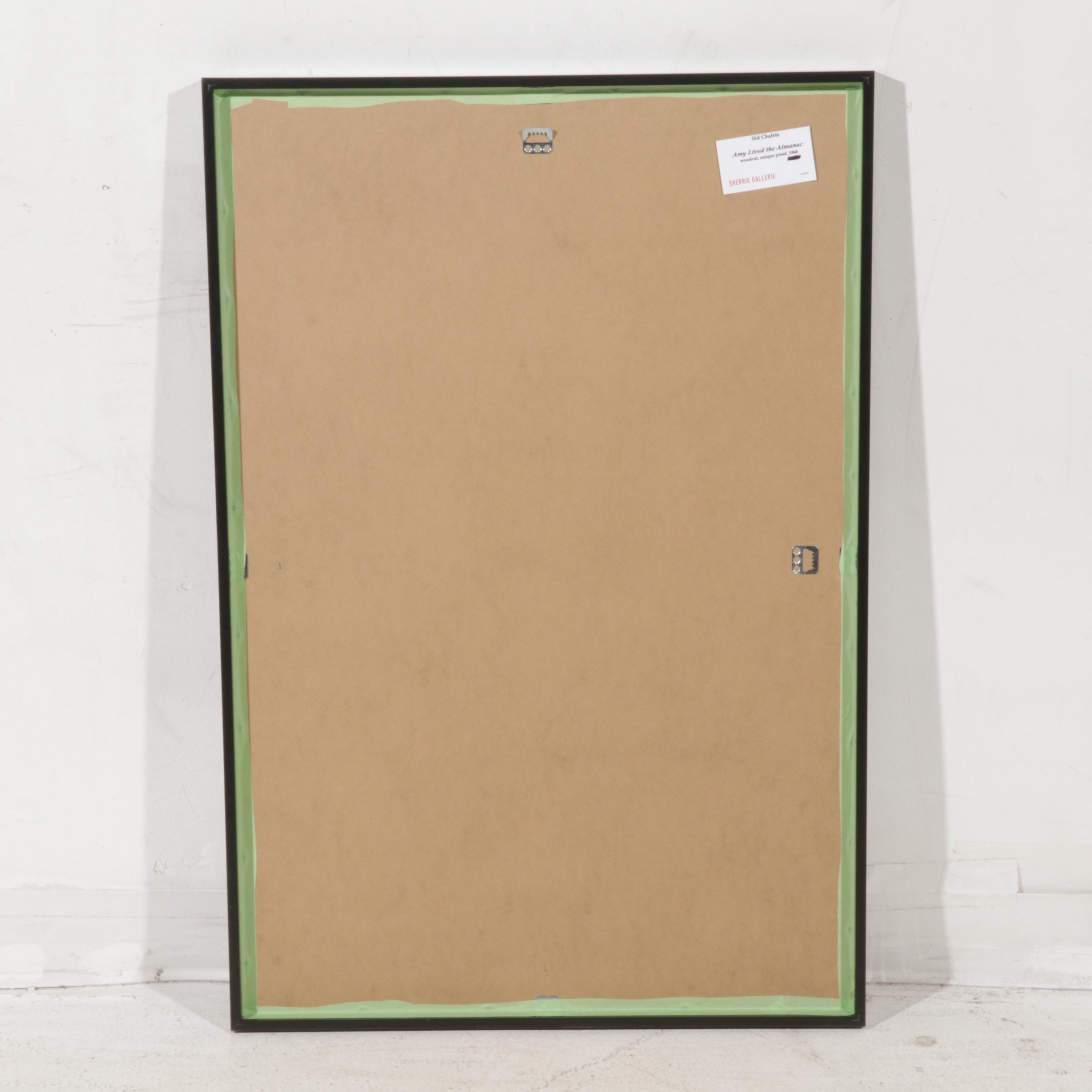 Sidney Chafetz Woodcut "Amy Lived the Almanac," 1968