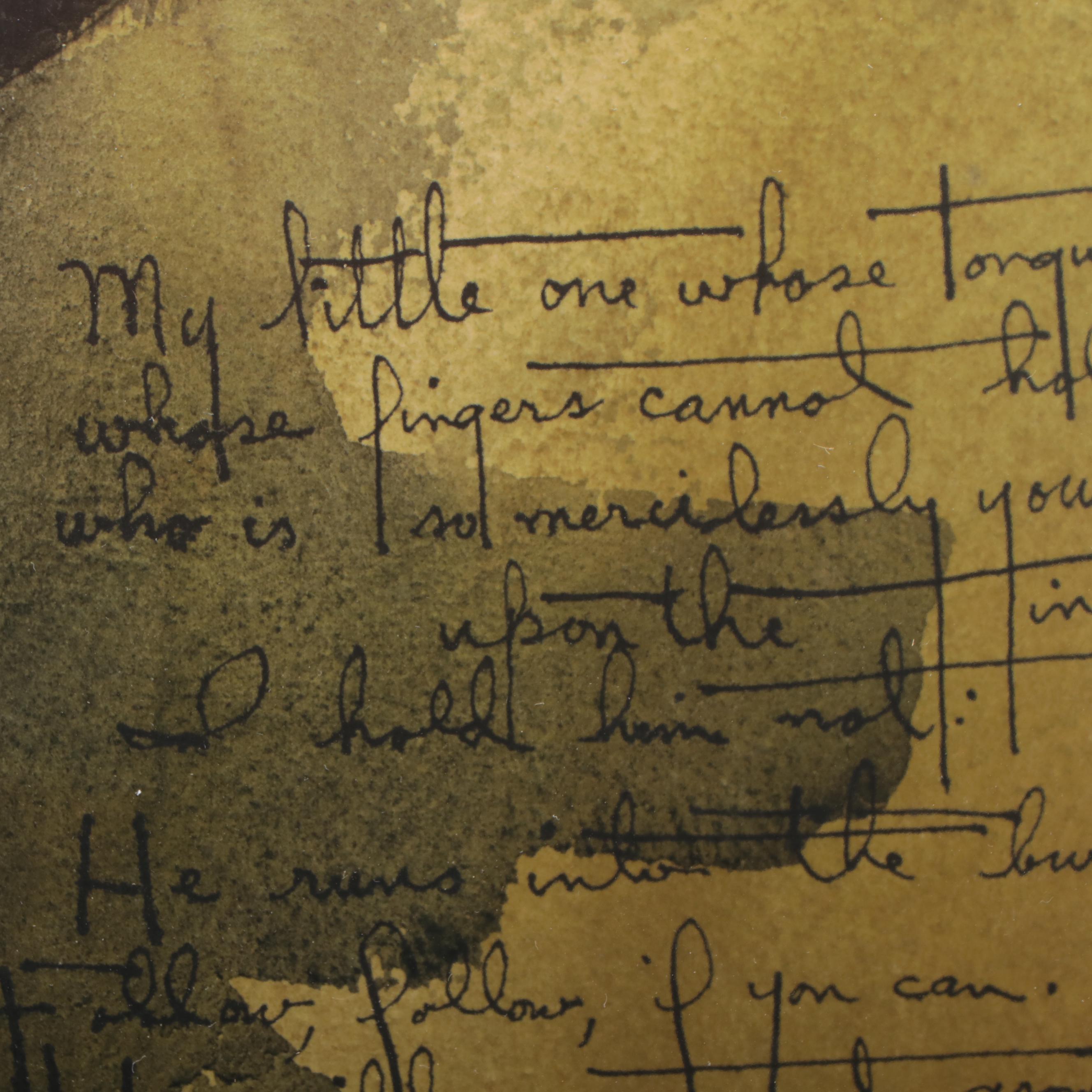 Figural Watercolor Painting Featuring a Tennessee Williams Poem, Circa 1960