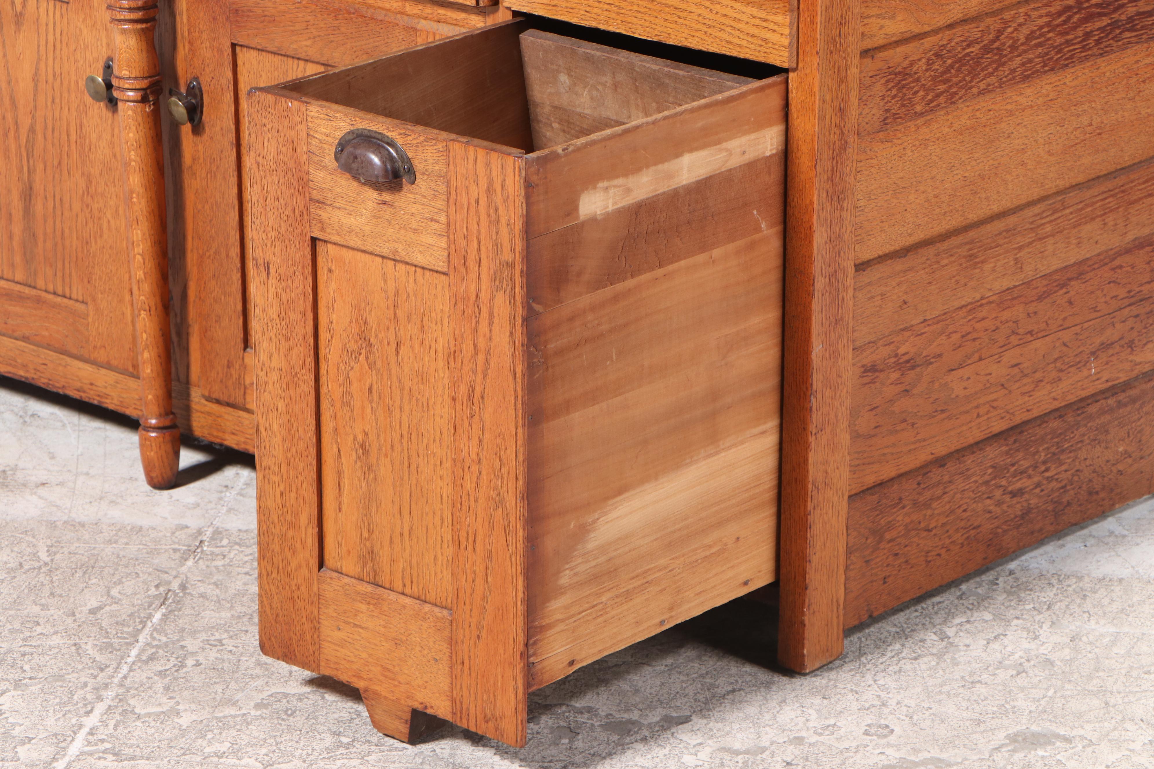 Late Victorian Oak Kitchen Cupboard with PullOut Work Surface EBTH