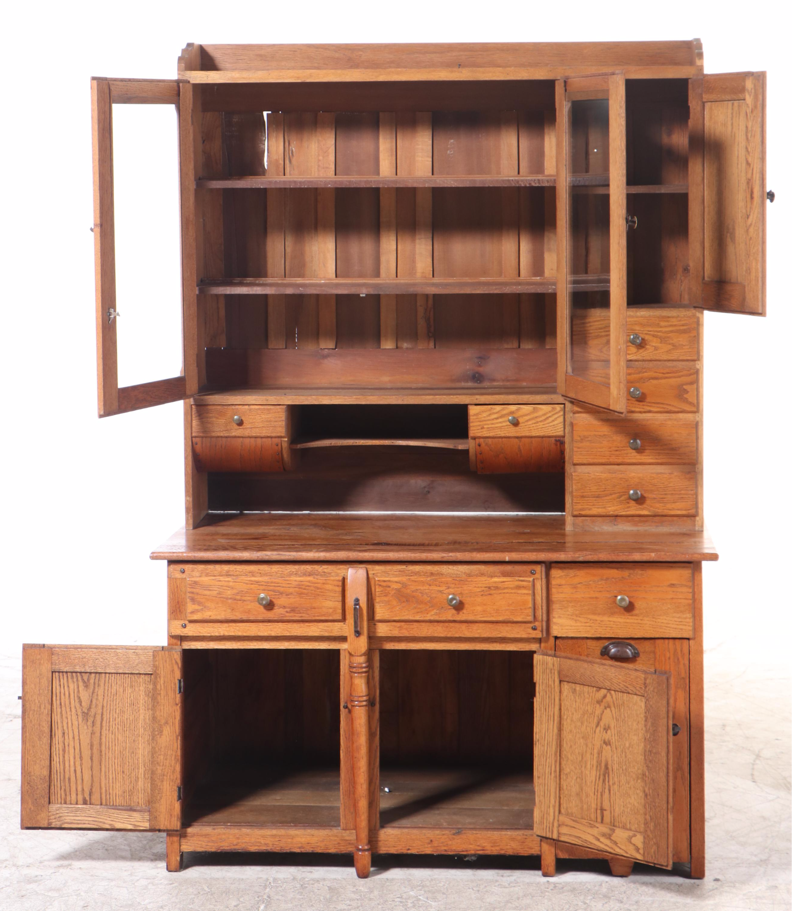 Late Victorian Oak Kitchen Cupboard with PullOut Work Surface EBTH