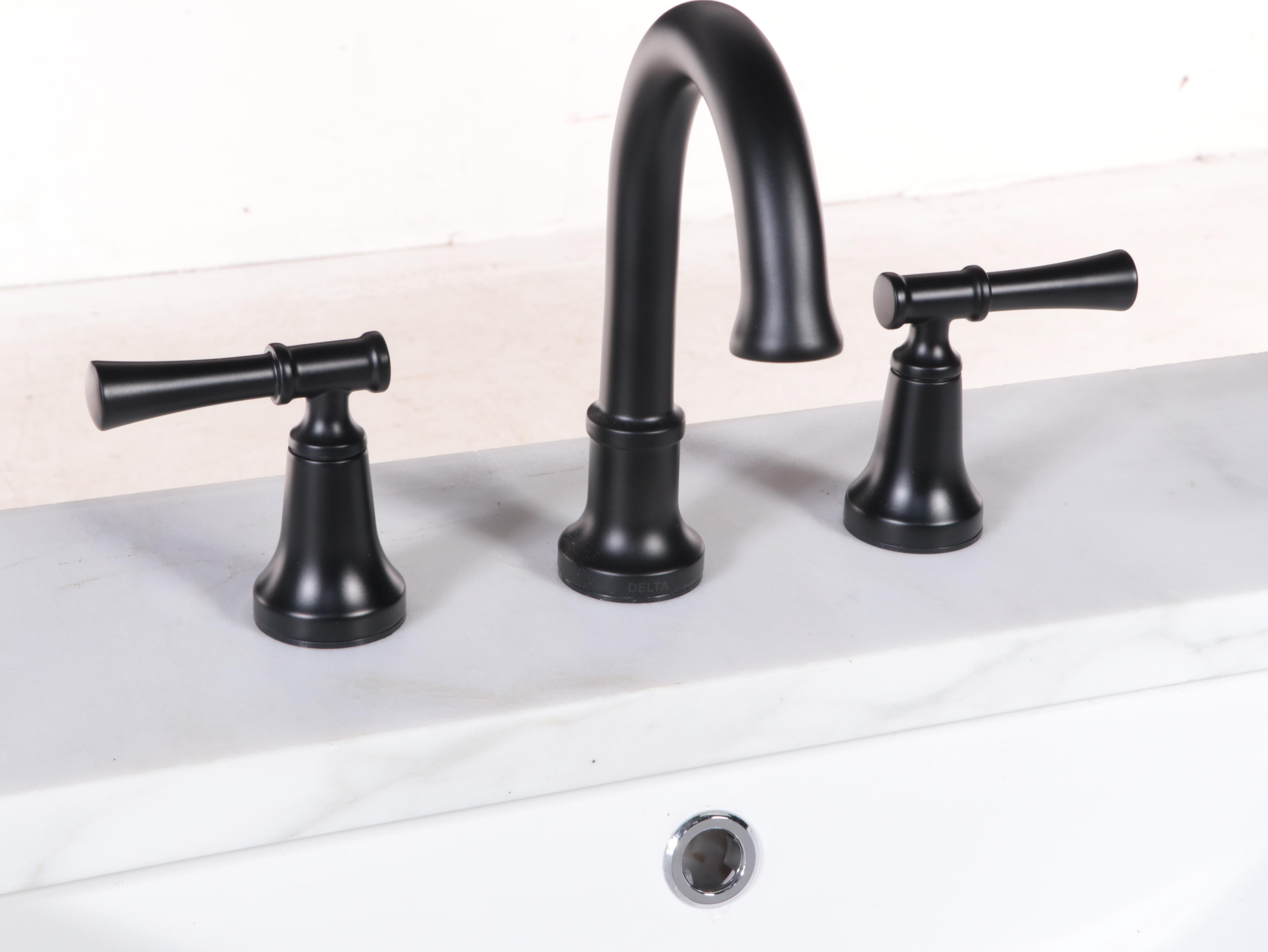 Restoration Hardware Marble Top Bathroom Vanity with Delta "Chamberlain" Faucet