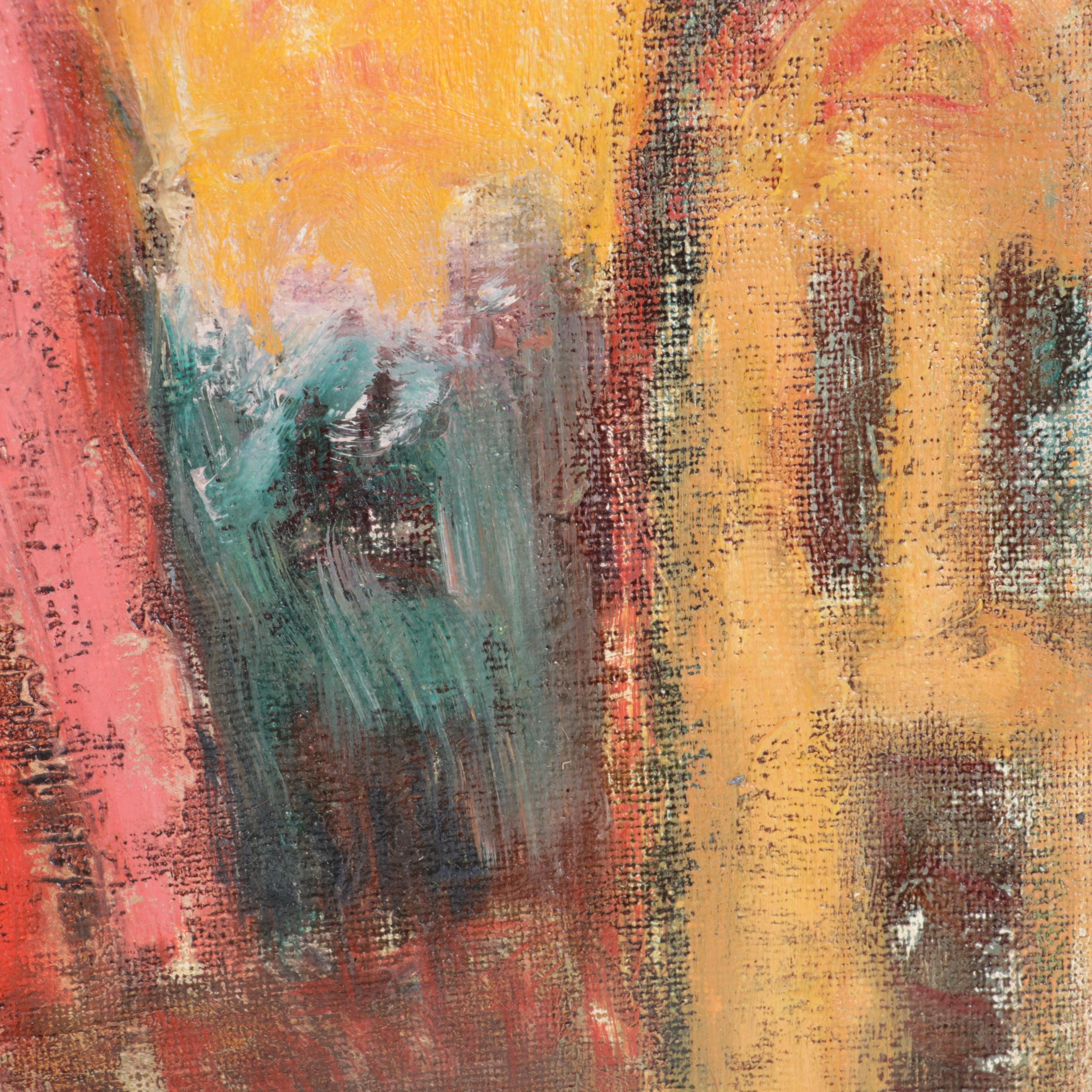 Jean Volang Mixed Media Painting of Church