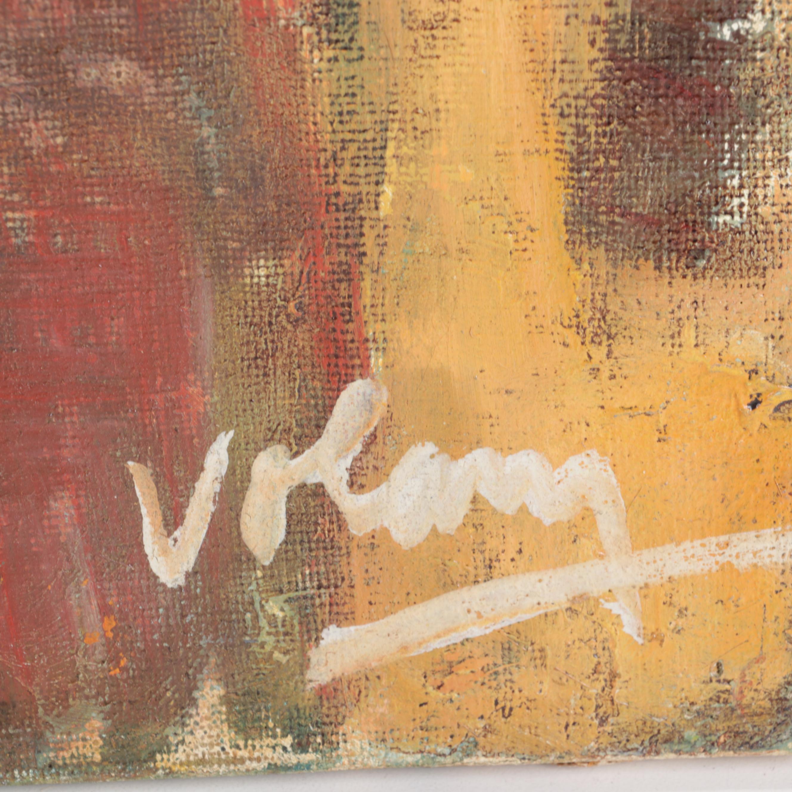 Jean Volang Mixed Media Painting of Church