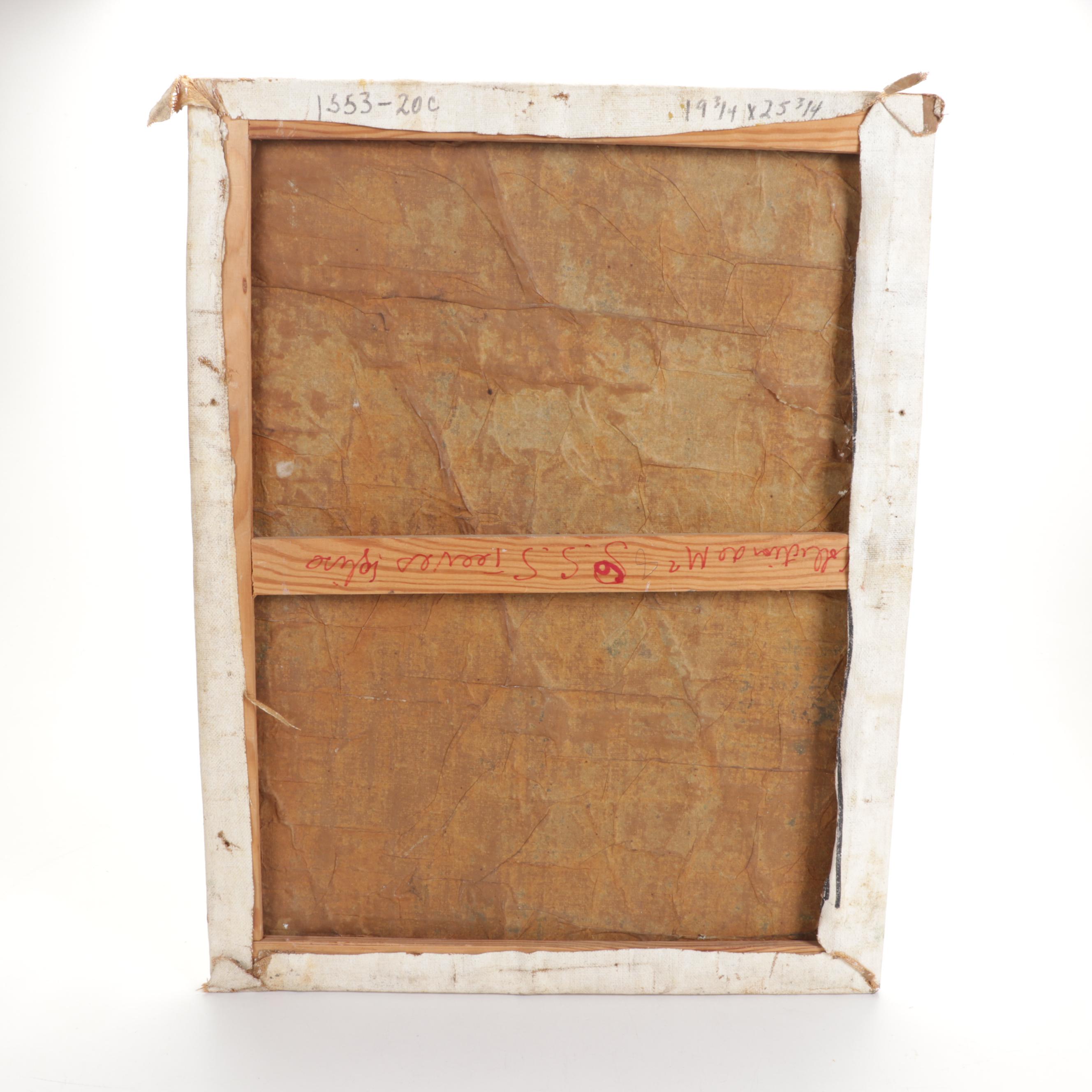 Jean Volang Mixed Media Painting of Church