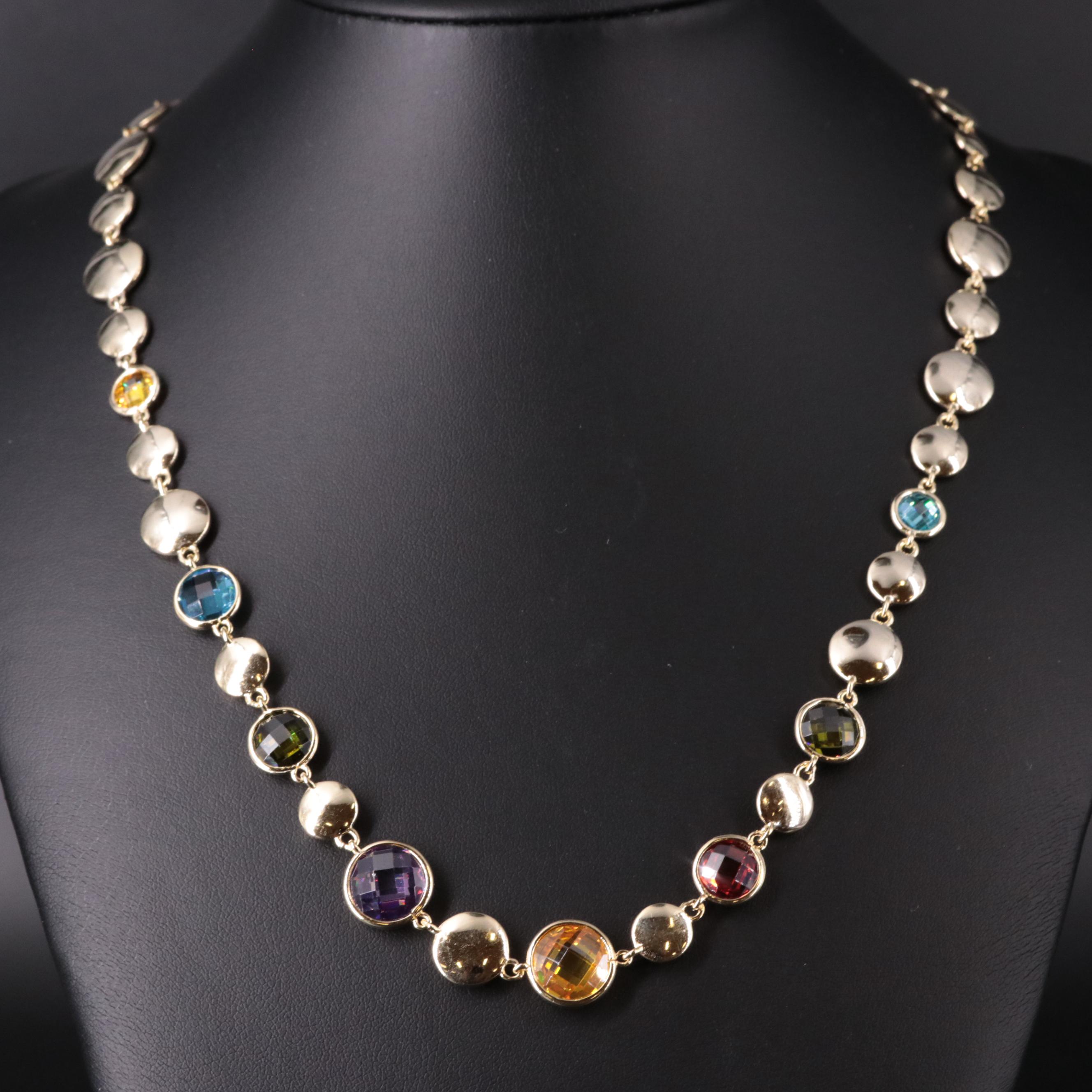 Sterling Silver Multi Gemstone Necklace