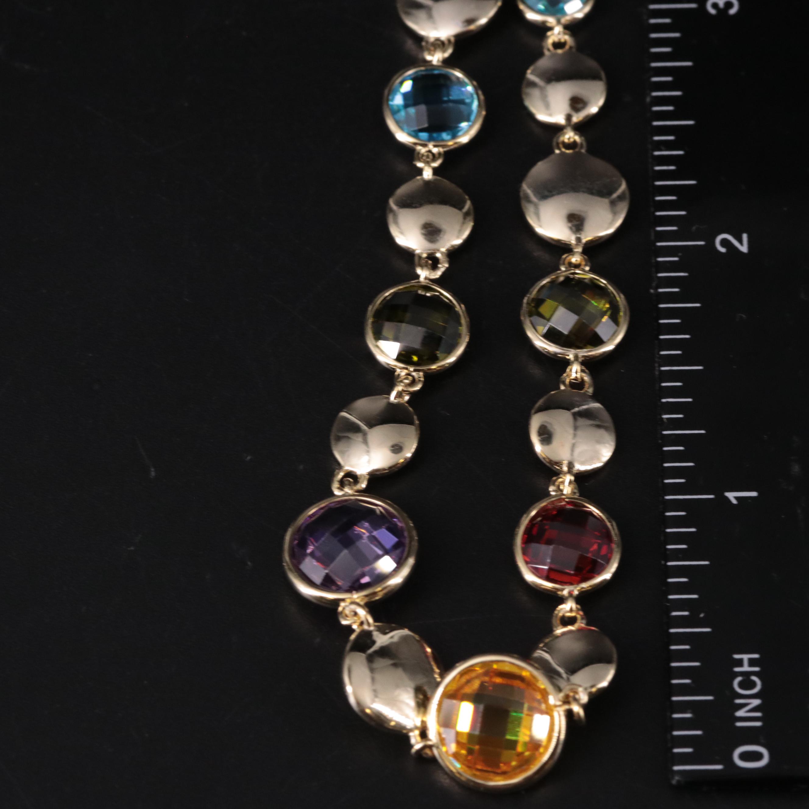 Sterling Silver Multi Gemstone Necklace