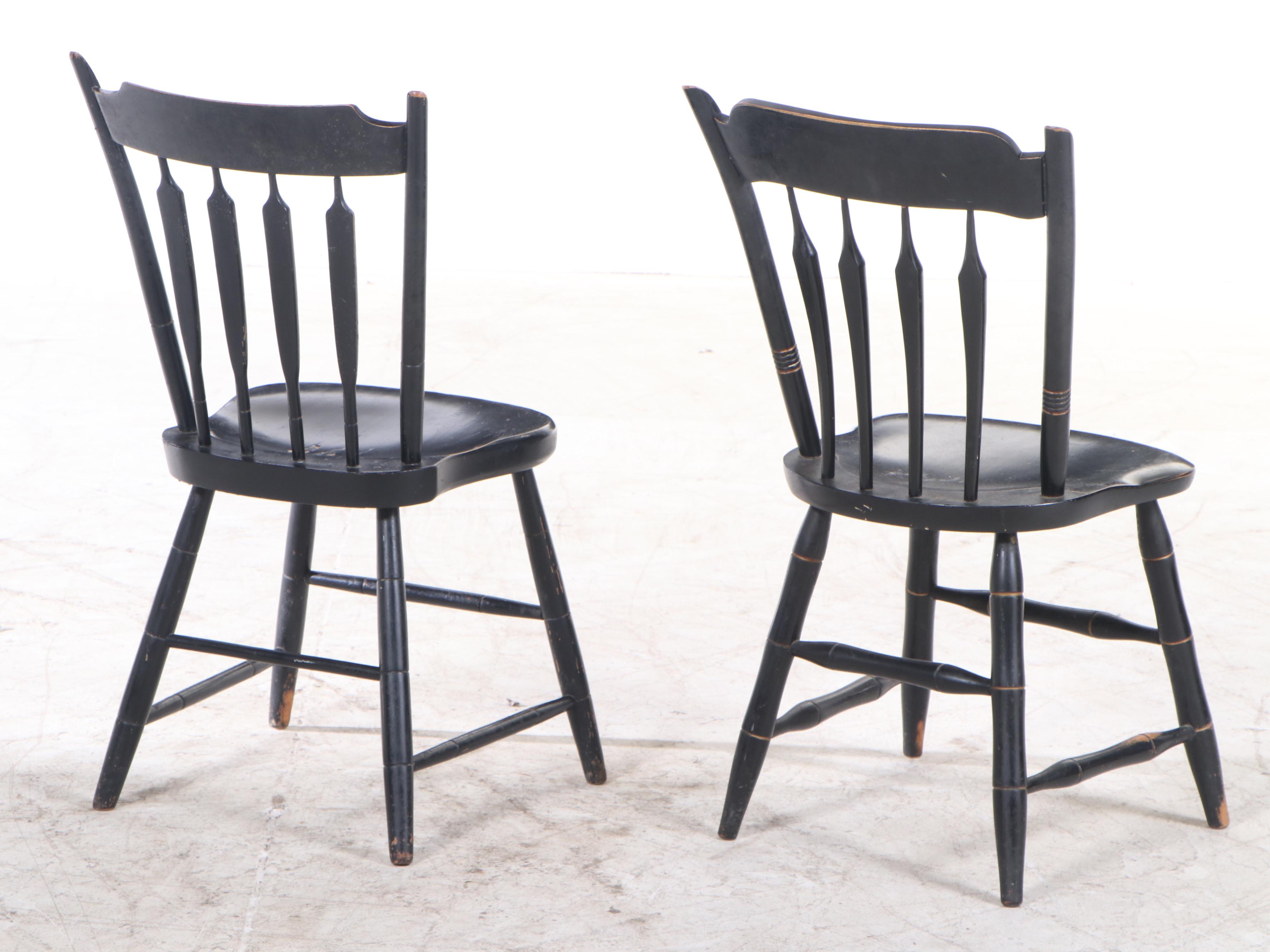 Set of Eight Backus Bros. Cincinnati, Federal Style Stenciled Arrowback Chairs