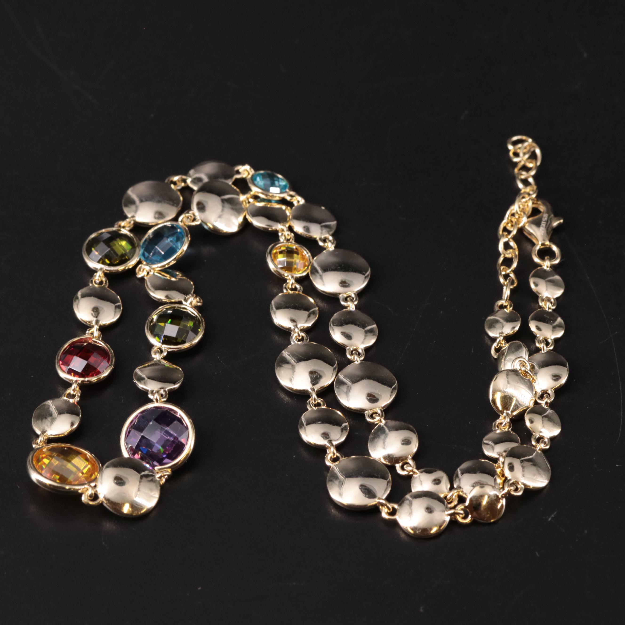 Sterling Silver Multi Gemstone Necklace